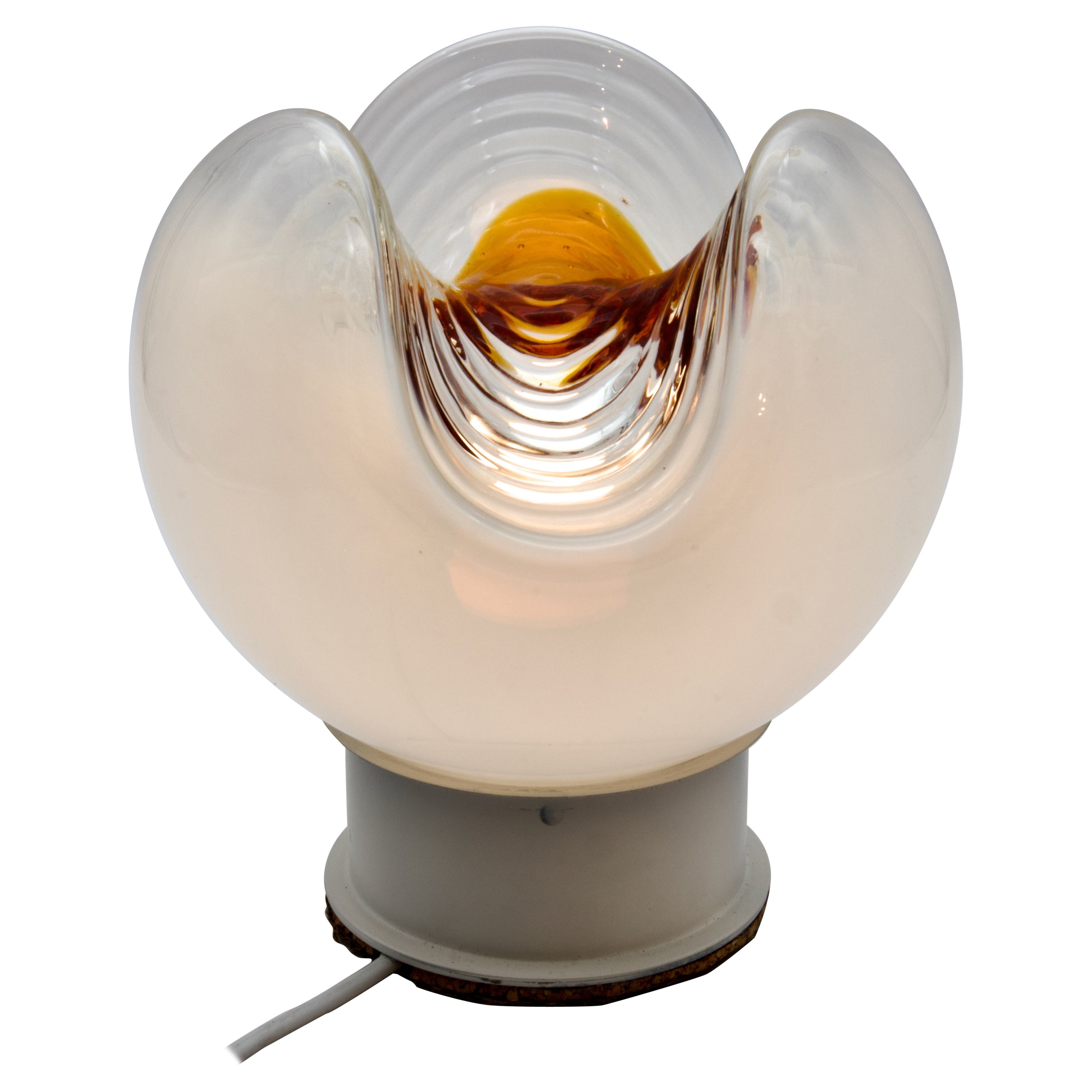 Magnifique lampe de bureau ou lampadaire XL en verre de Murano, Mazzega Italie 1970