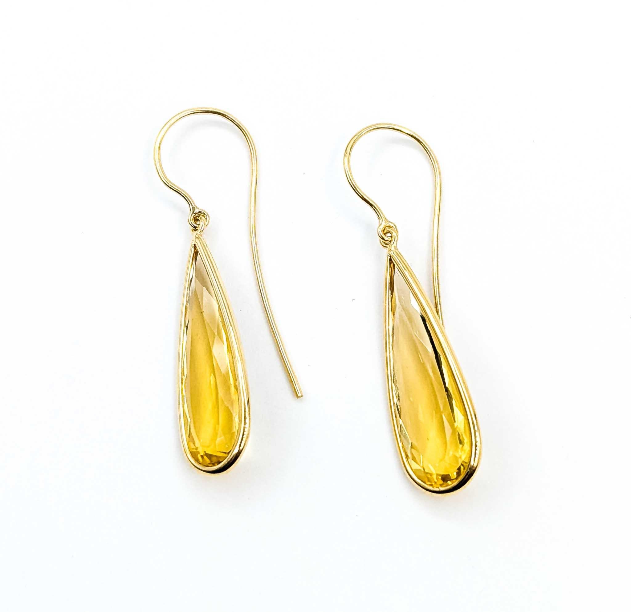 Boucles d'oreilles béryl jaune en or exquis 18k Excellent état - En vente à Bloomington, MN