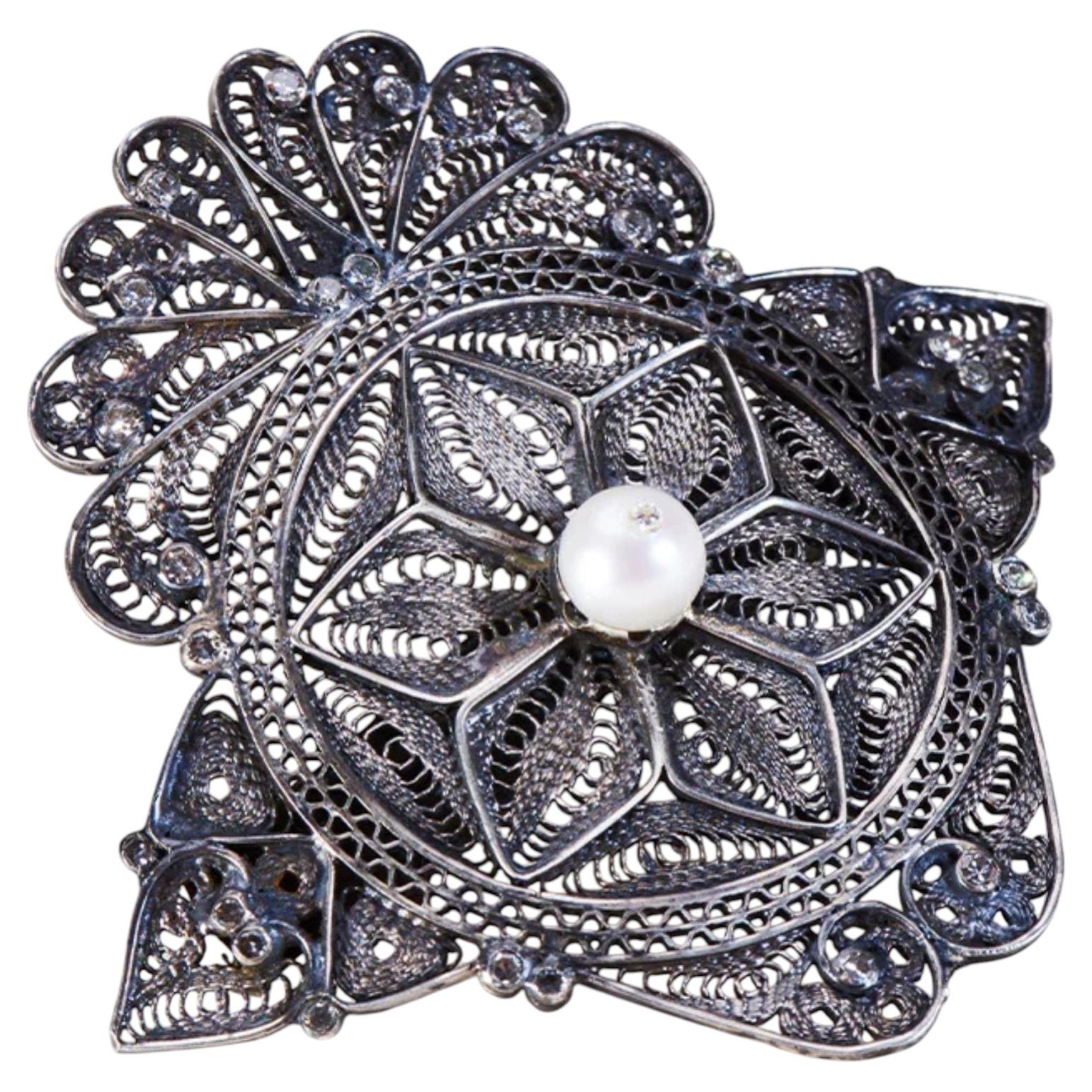 Mesopotamian Inspired Filigree Hair Barrette by Dilara Ensari