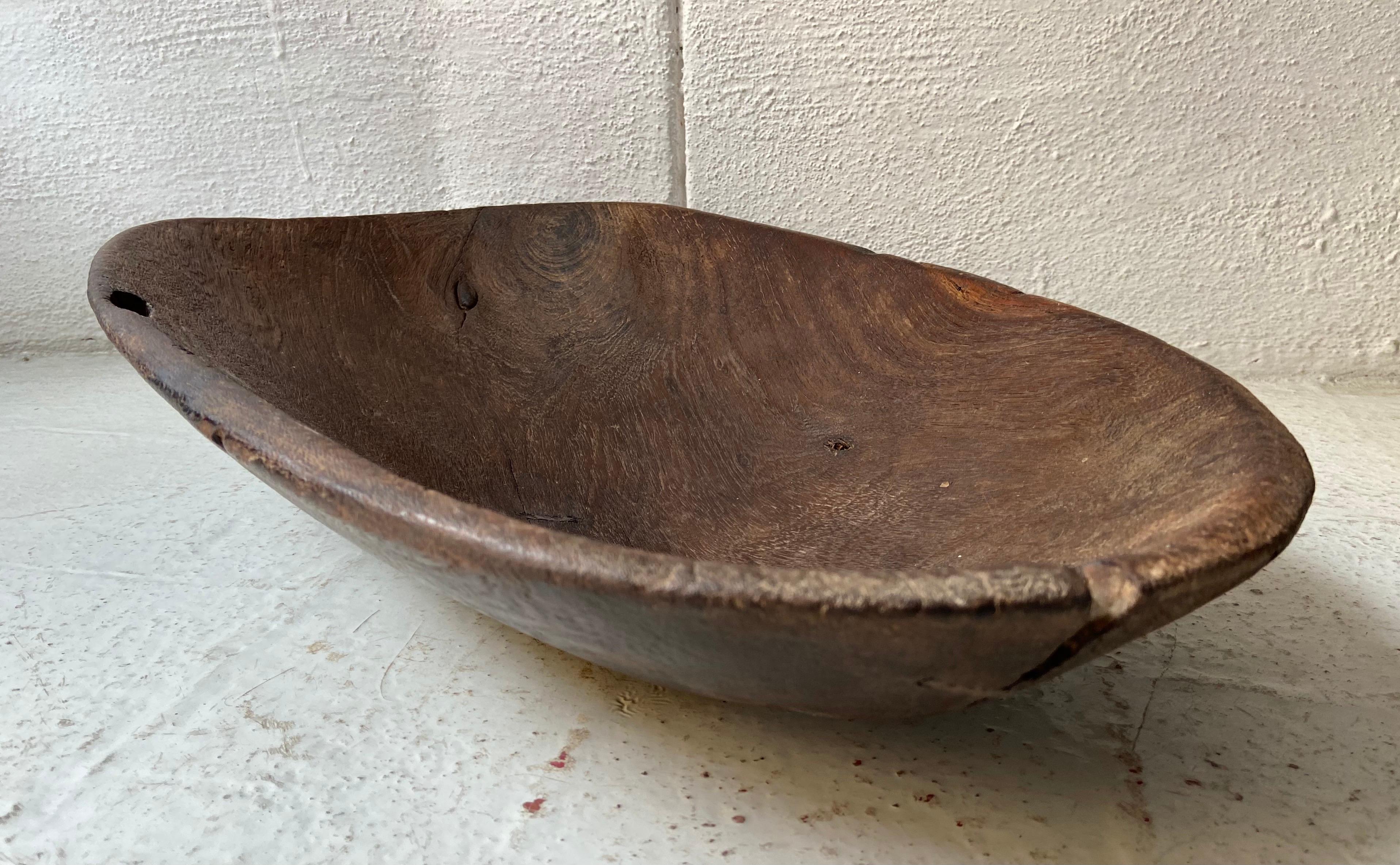 Rustic Mesquite Bowl from Mexico, Circa 1930's