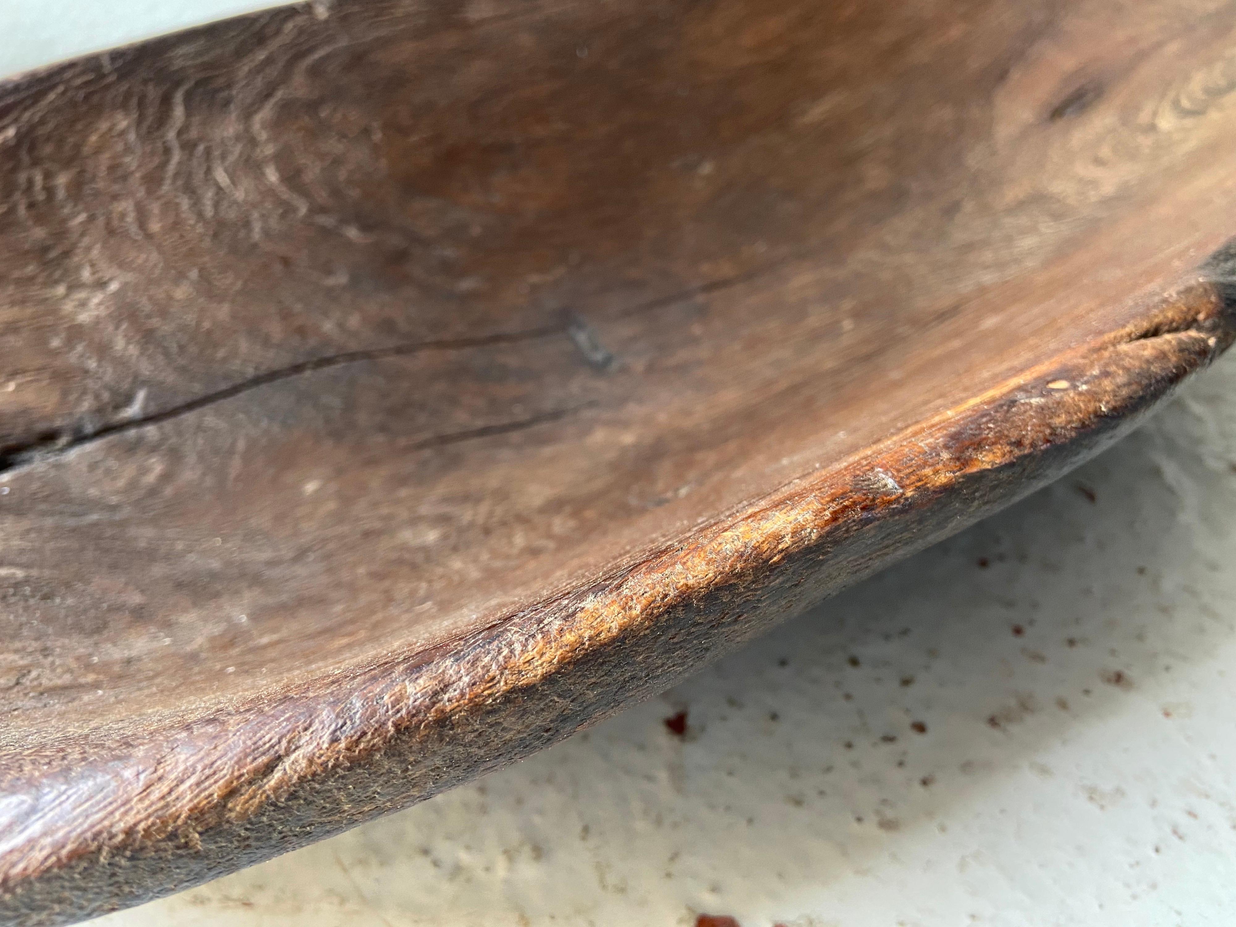 Mesquite Bowl from Mexico, Circa 1930's In Fair Condition In San Miguel de Allende, Guanajuato