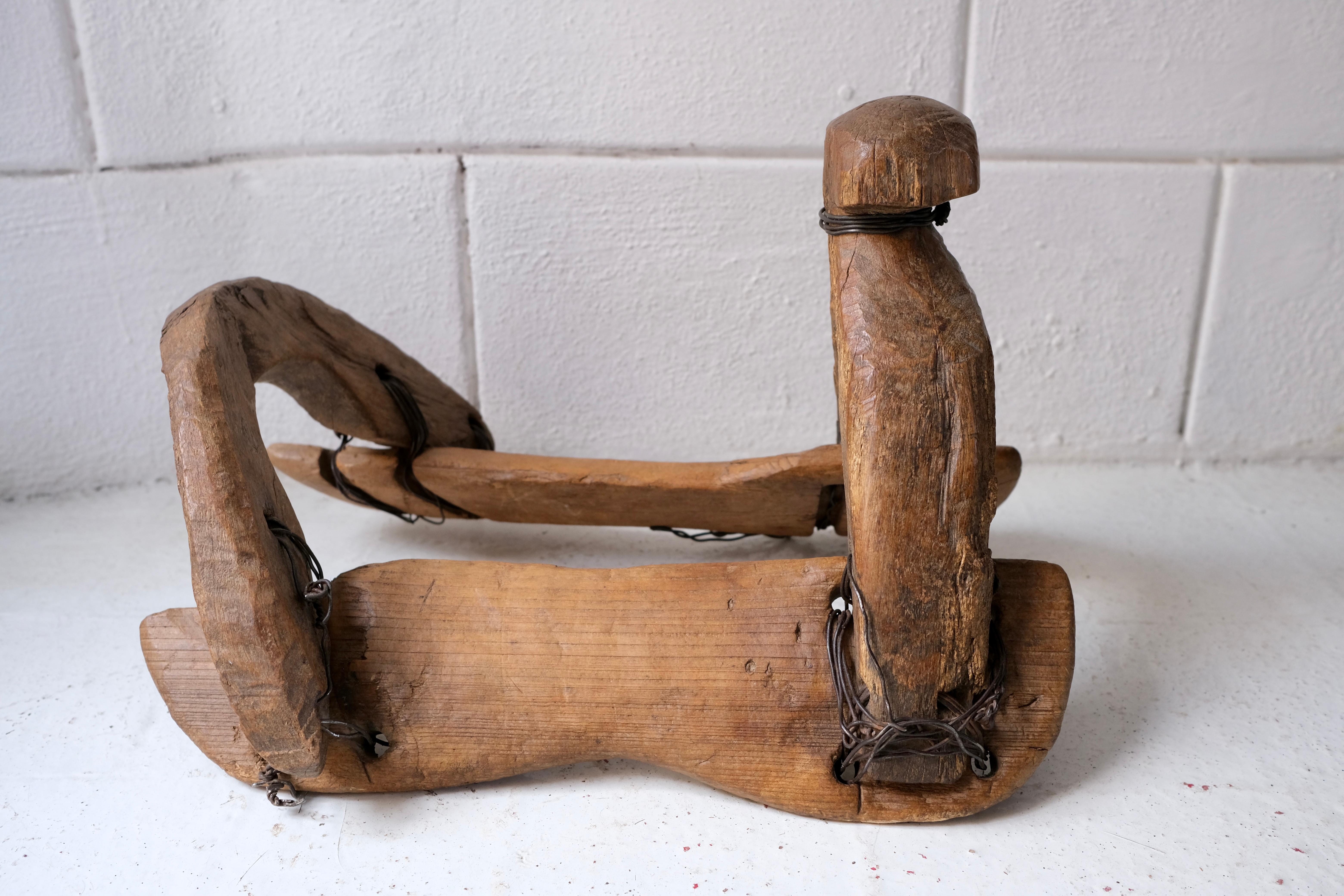 Hardwood Wooden Saddle from Mexico, Circa 1920's
