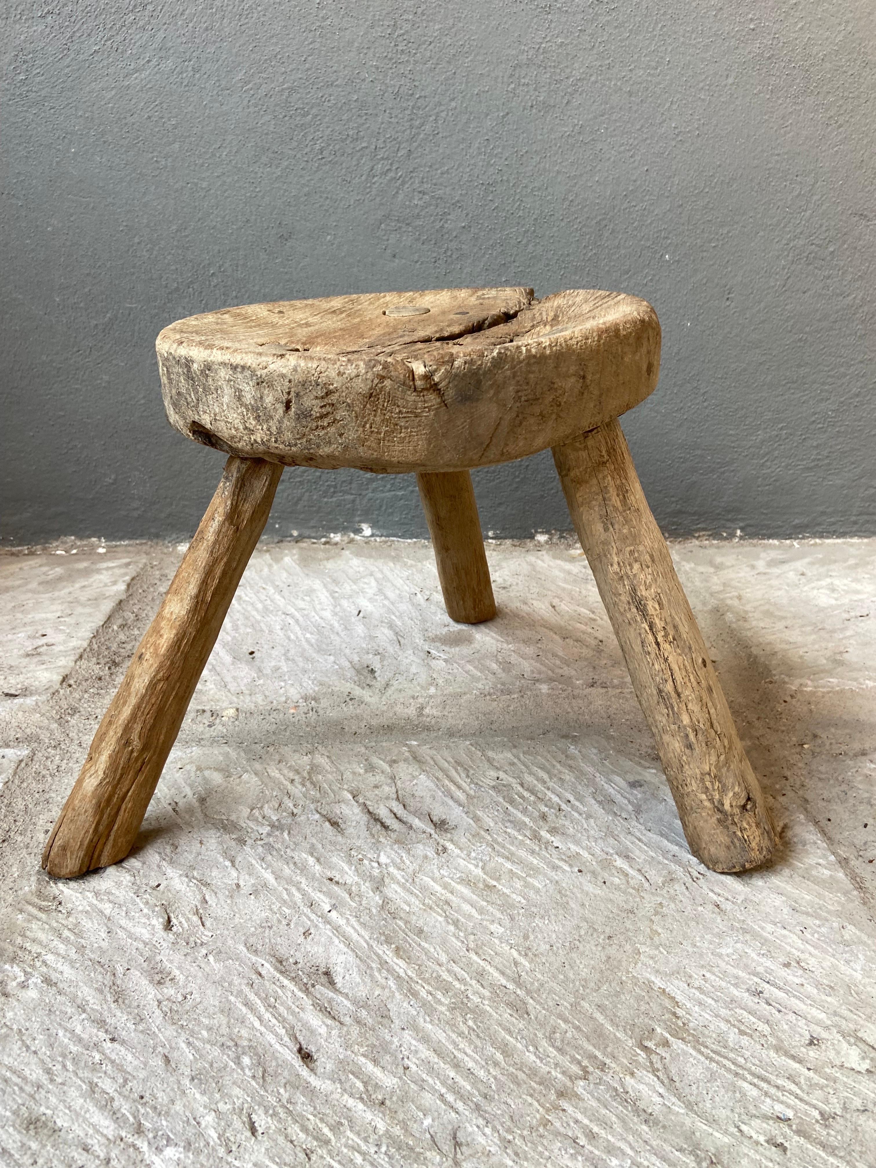 Mesquite Hardwood Stool From Guanajuato, Mexico, Circa 1940´s For Sale 4