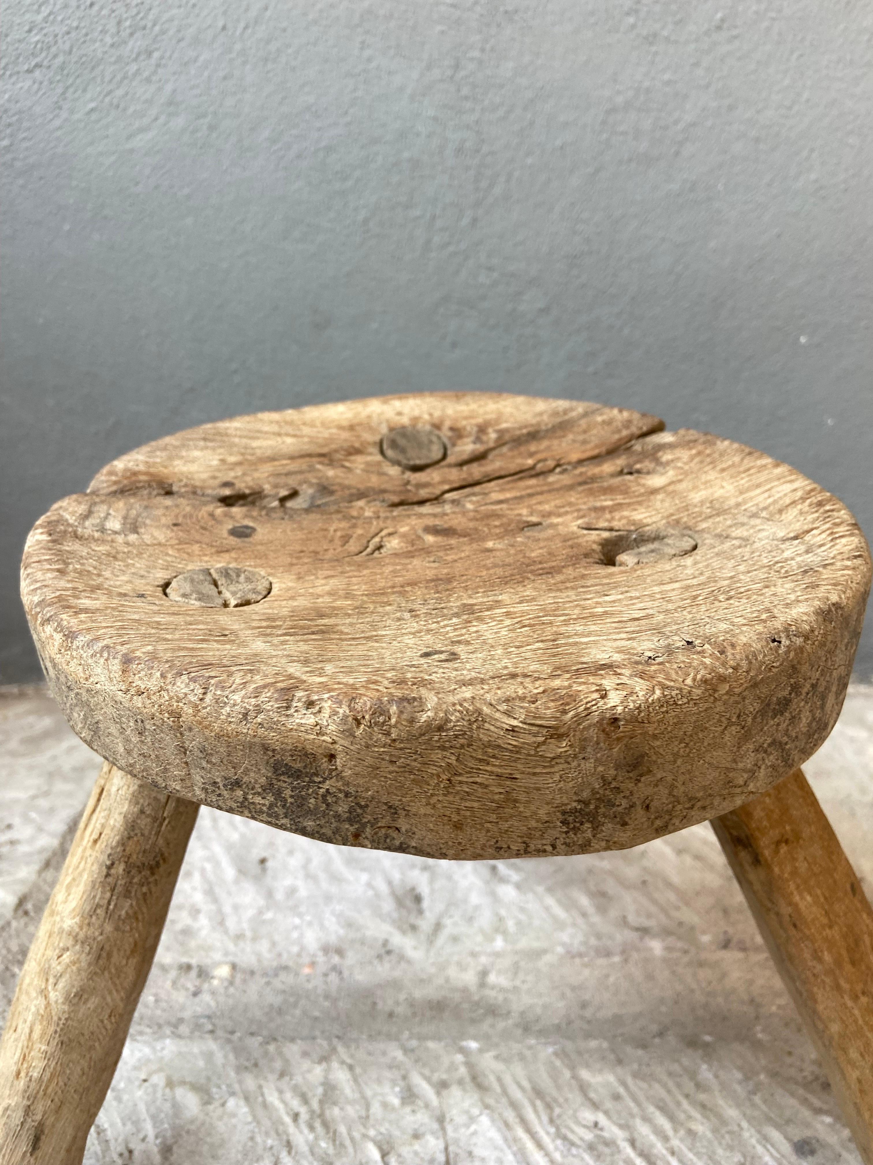 Mid-20th Century Mesquite Hardwood Stool From Guanajuato, Mexico, Circa 1940´s For Sale