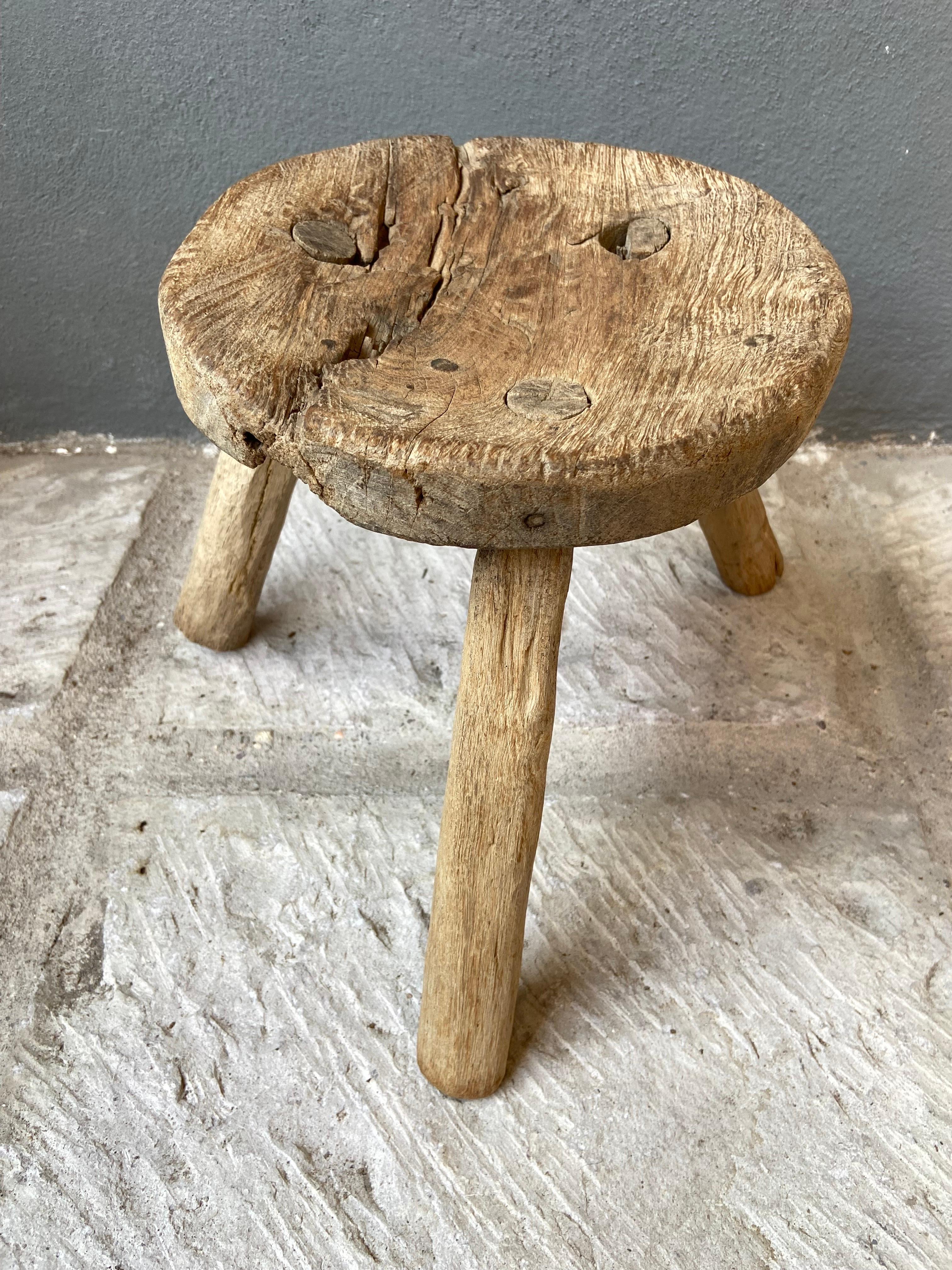 Mesquite Hardwood Stool From Guanajuato, Mexico, Circa 1940´s For Sale 1