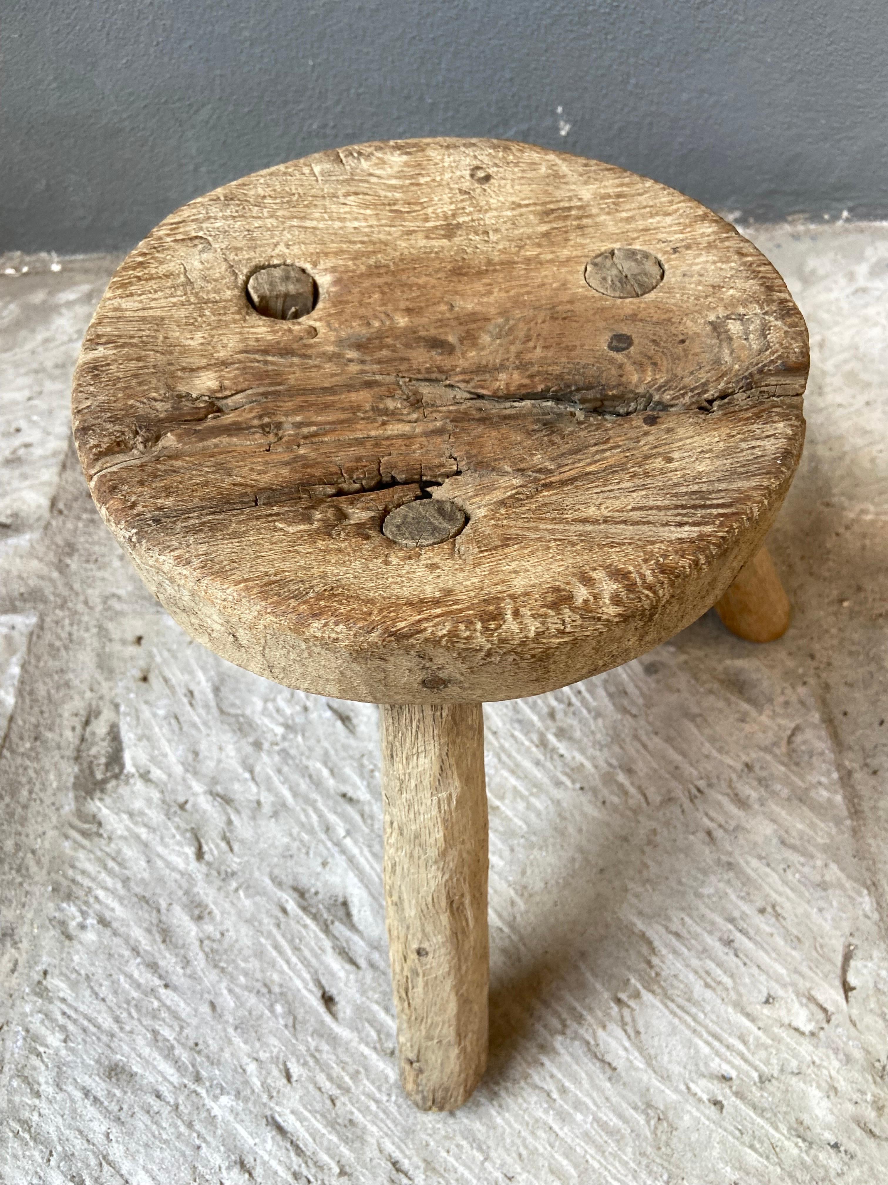 Mesquite Hardwood Stool From Guanajuato, Mexico, Circa 1940´s For Sale 2
