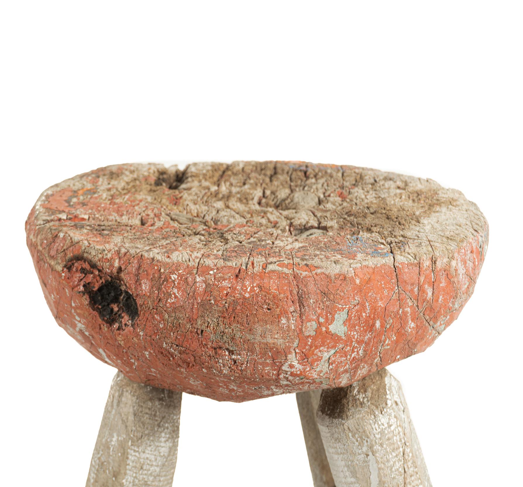 Rustic Mesquite Milking Stool from Jalisco, Western México, circa 1890 For Sale