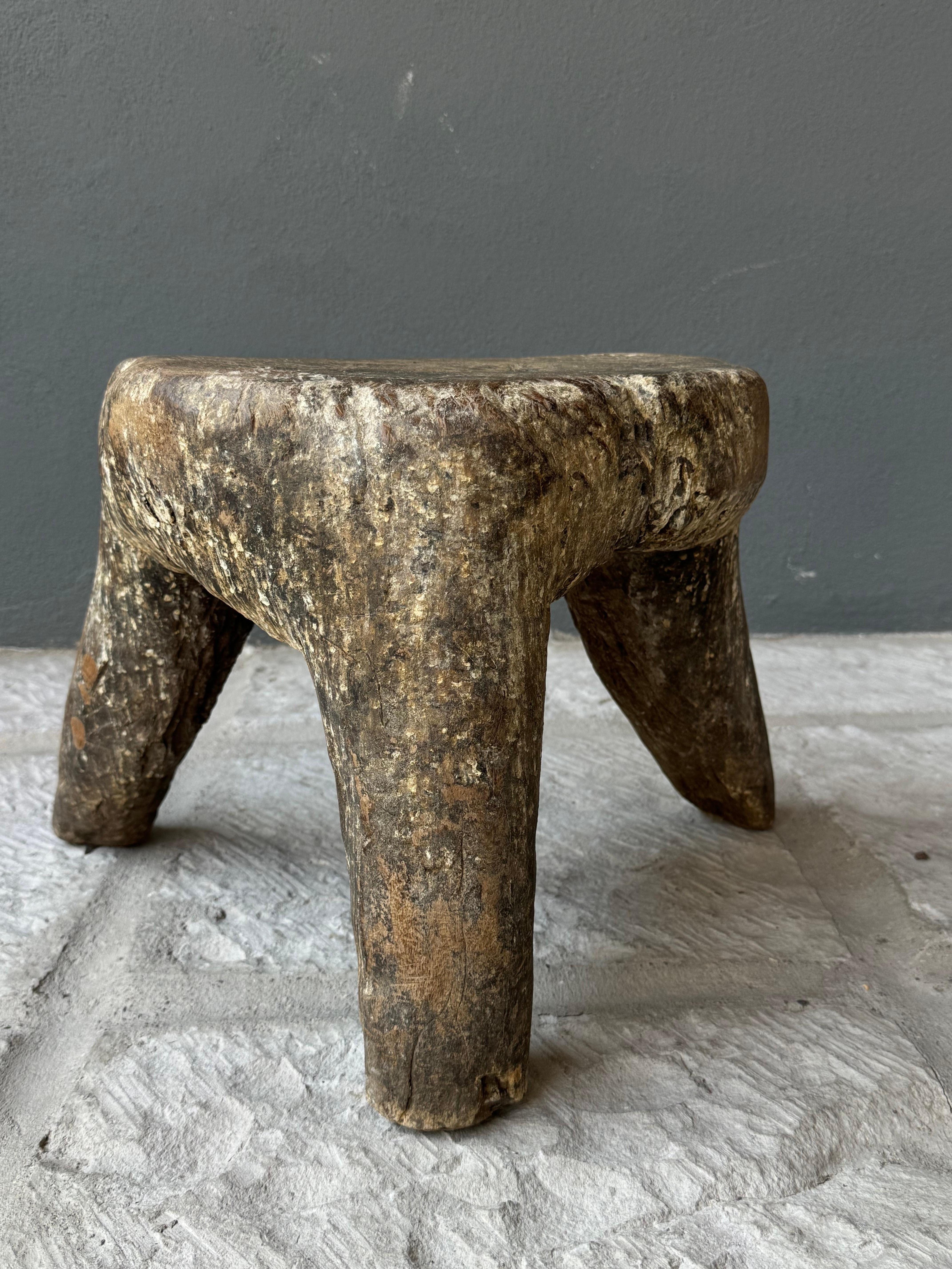 Mexican Mesquite Primitive Stool From Guanajuato, Mexico, Circa 19th Century