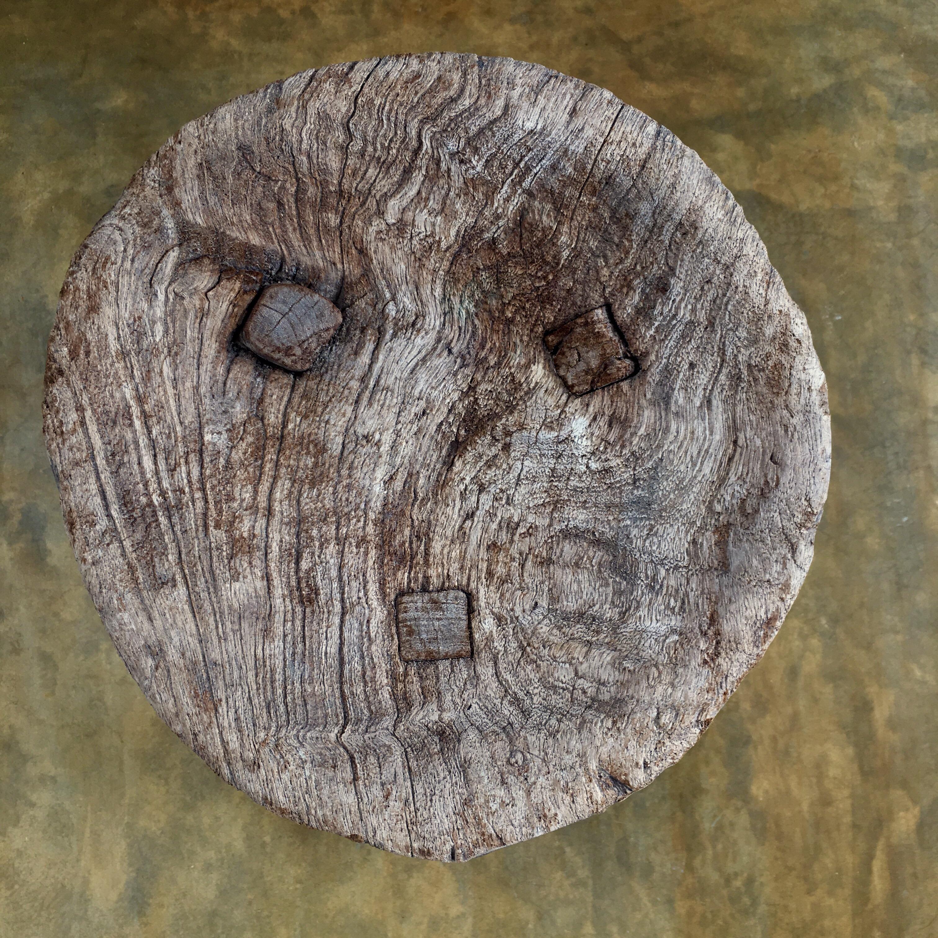 Rustic Mesquite Stool 1940s Mexico