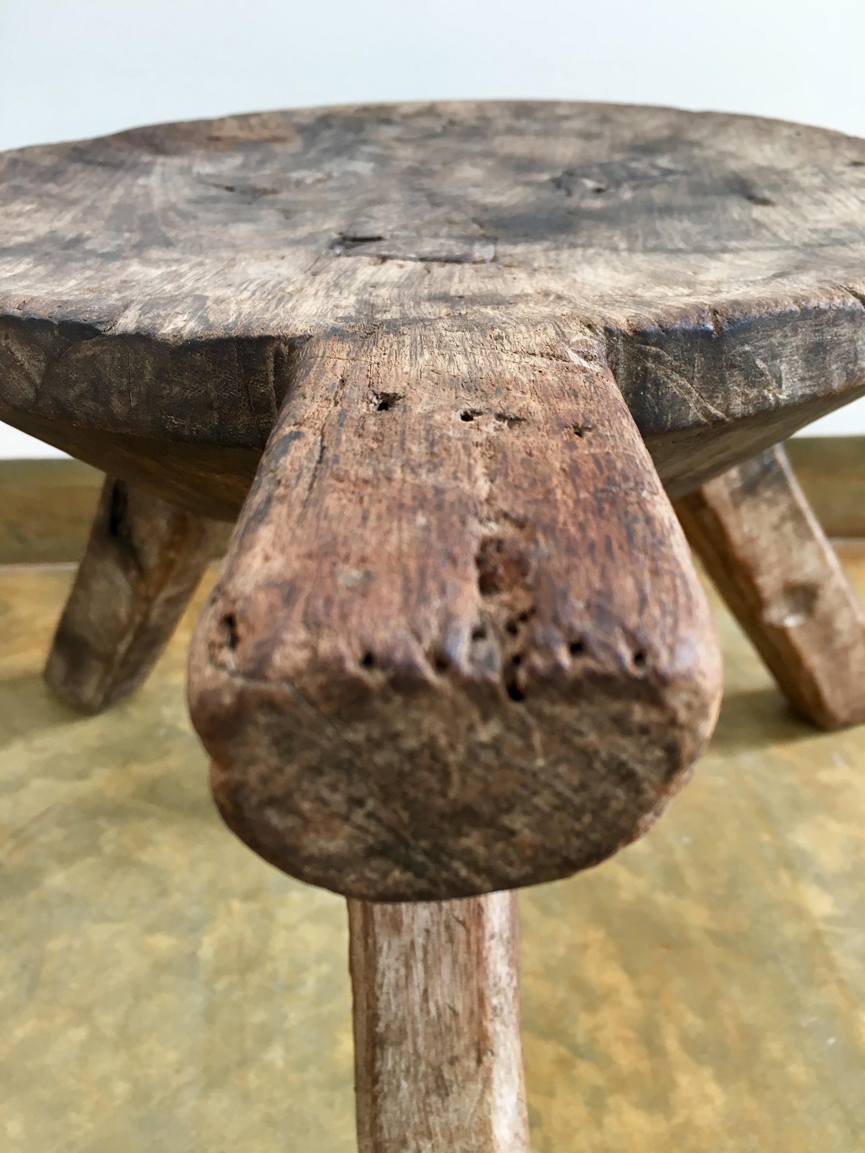 Wood Mesquite Stool, 1940s, Mexico