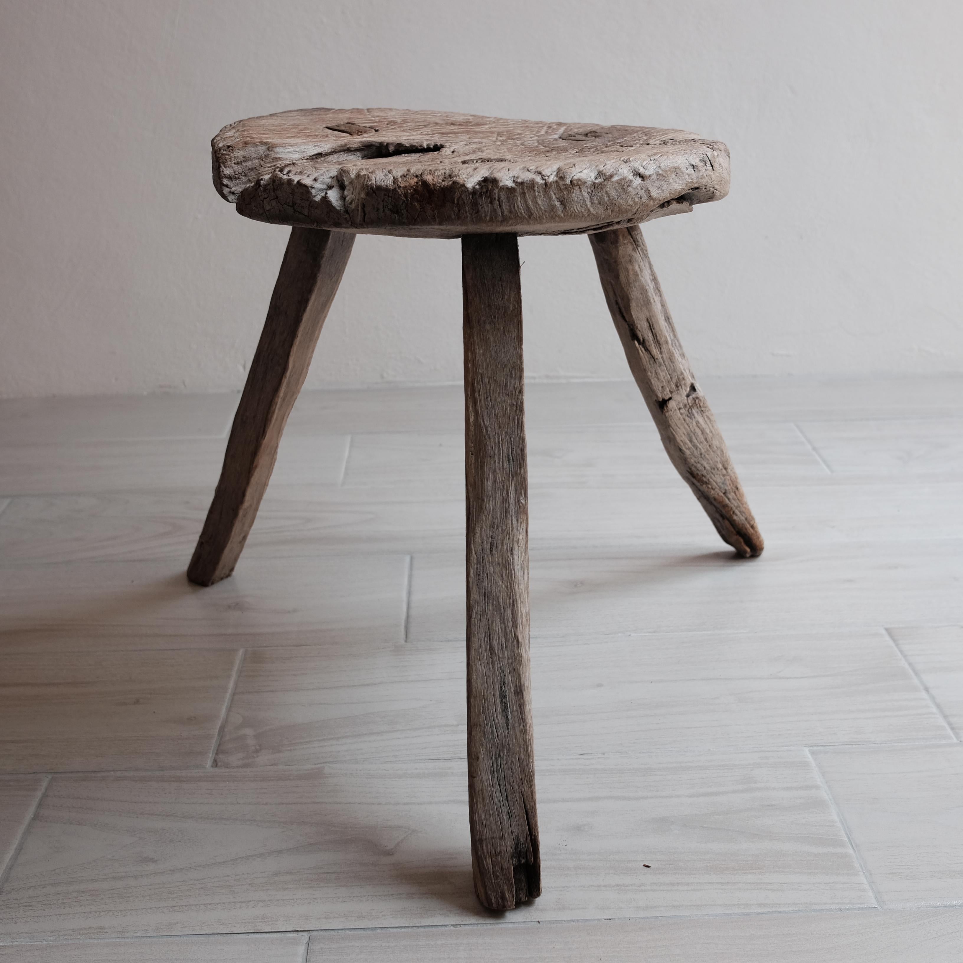 Mid-20th Century Mesquite Stool from Mexico, 1950s