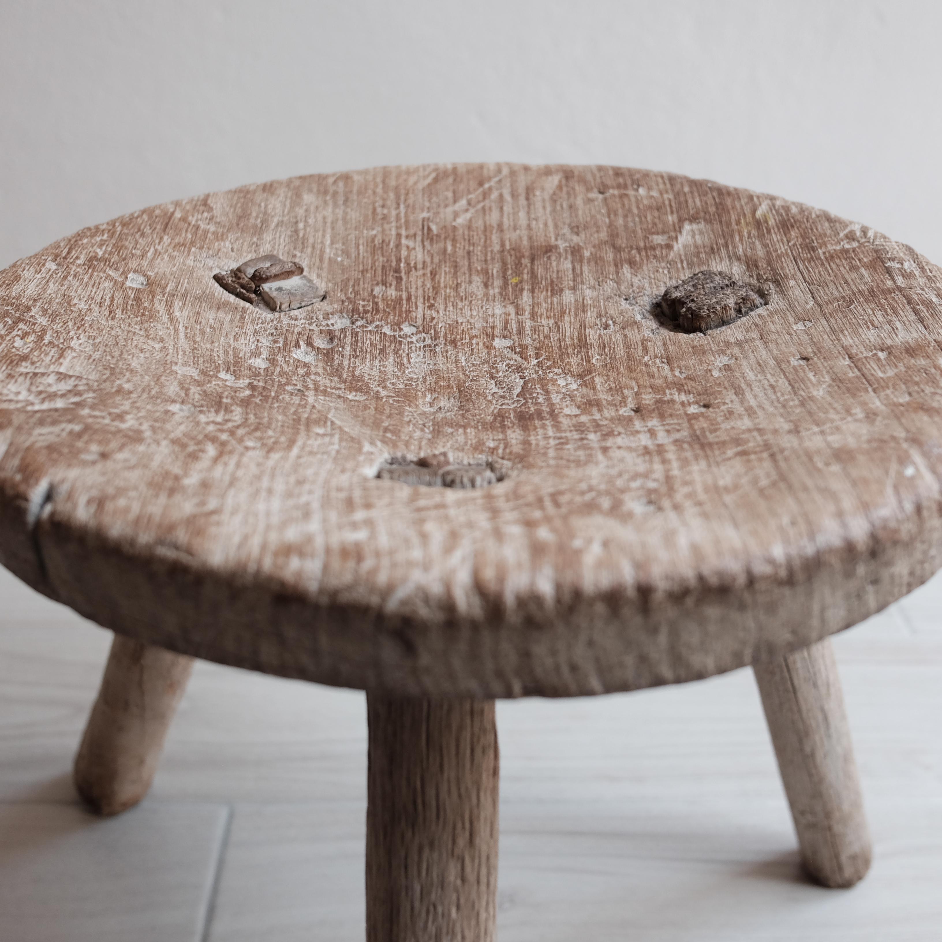 Hand-Carved Mesquite Stool from Mexico, 1960s