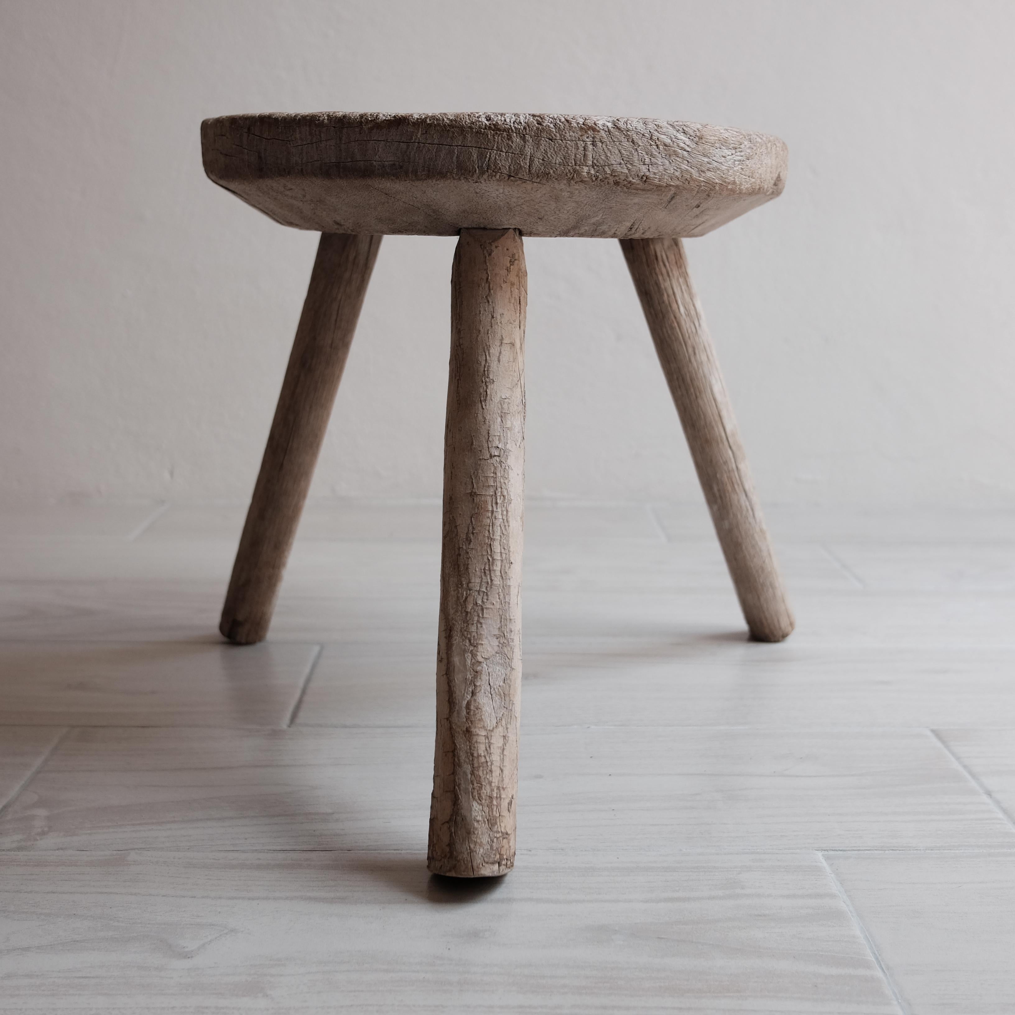 Hardwood Mesquite Stool from Mexico, 1960s