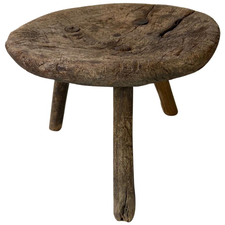 Mesquite Stool from Mexico, circa 1940s