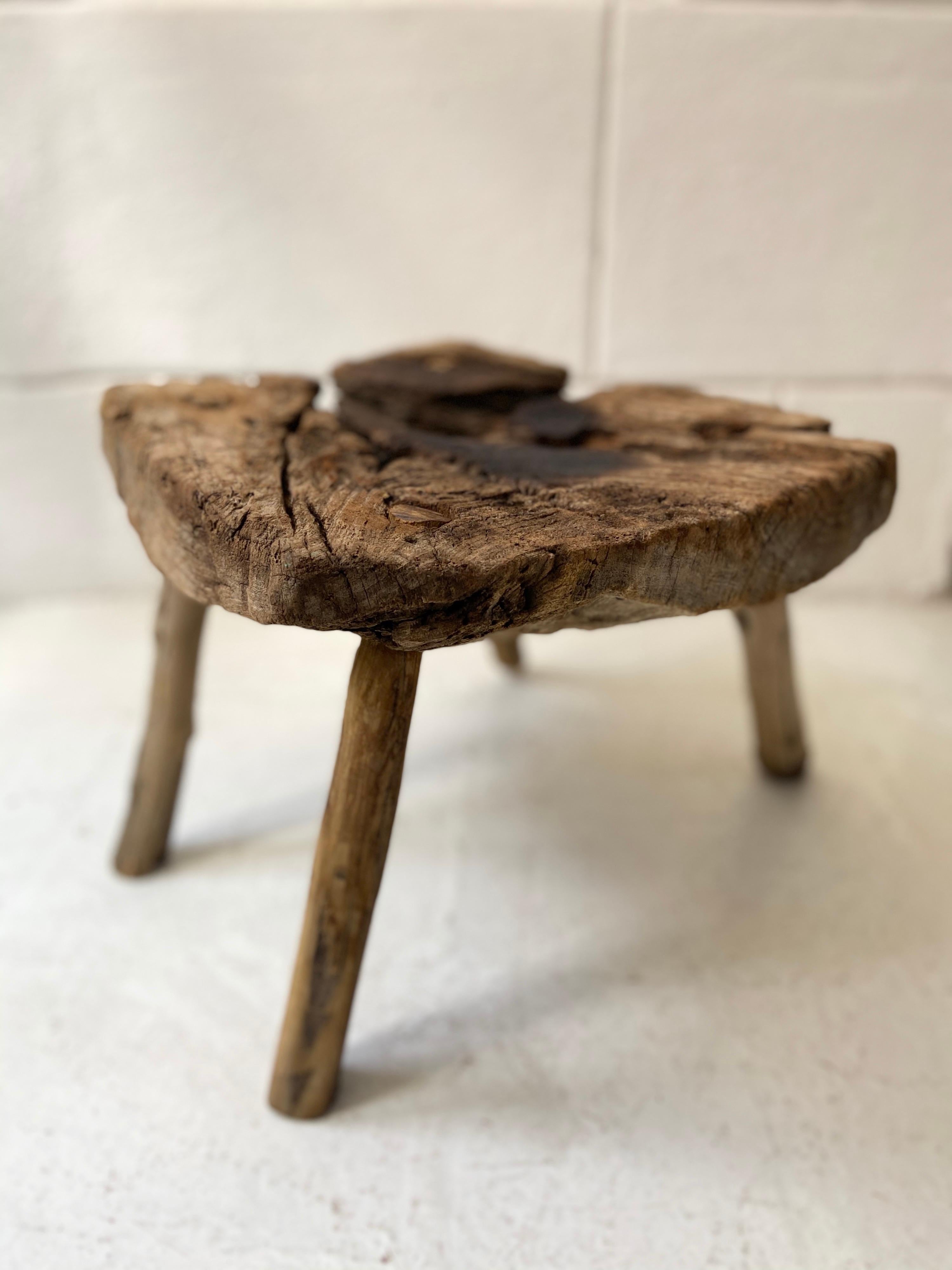 Mid-20th Century Mesquite Stool from Mexico, circa 1950s