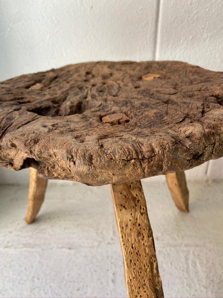 Mexican Mesquite Stool From Mexico, Early 20th Century