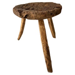 Mesquite Stool From Mexico, Early 20th Century