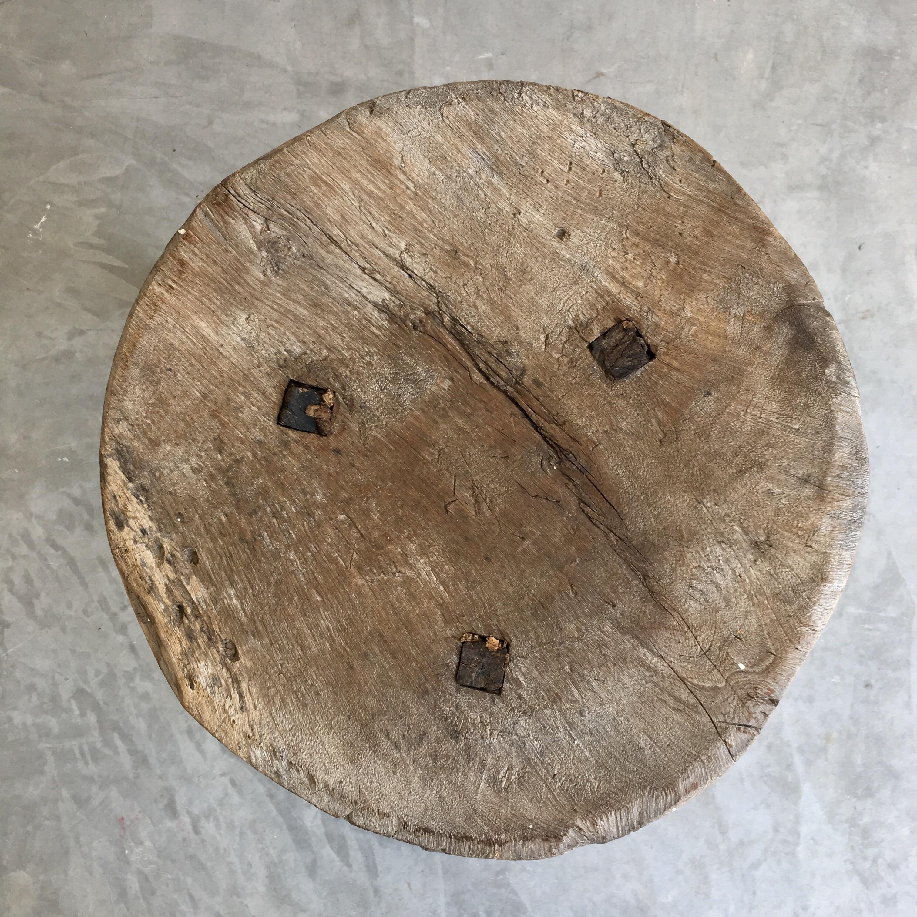 Rustic Mesquite Stool from Mexico