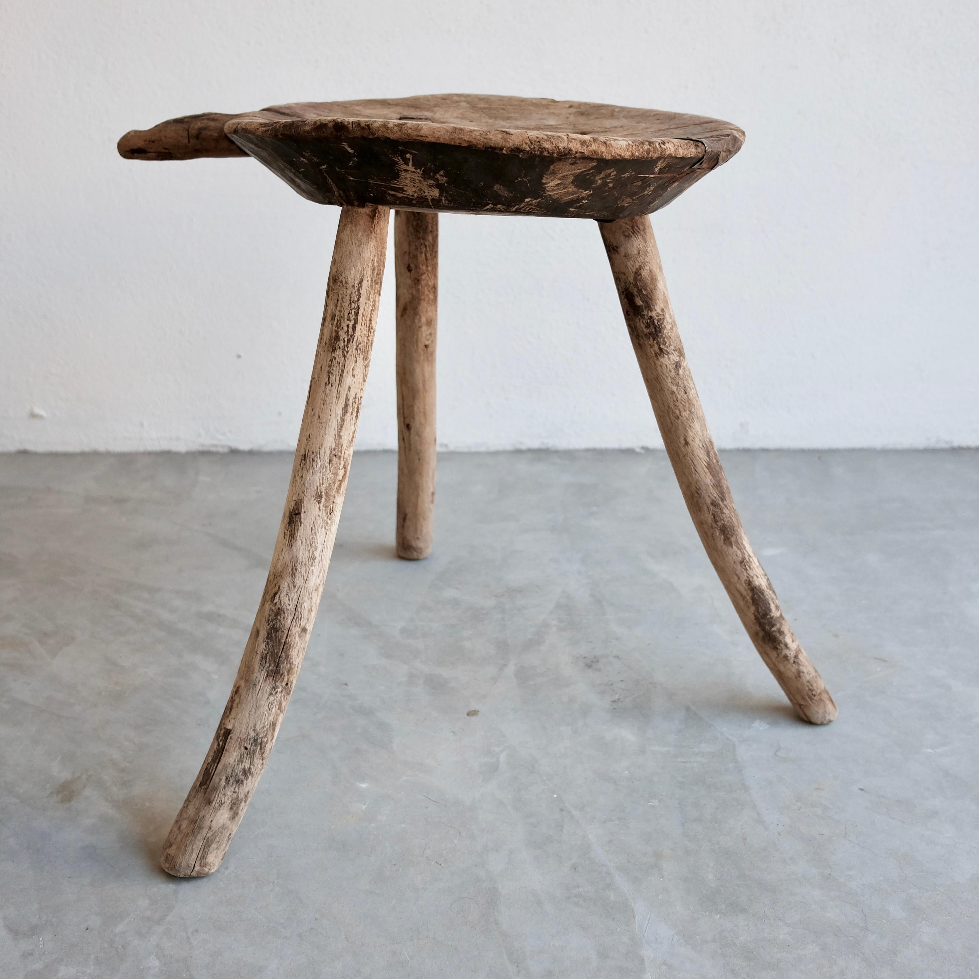 Mesquite Stool with Handle from Mexico 2