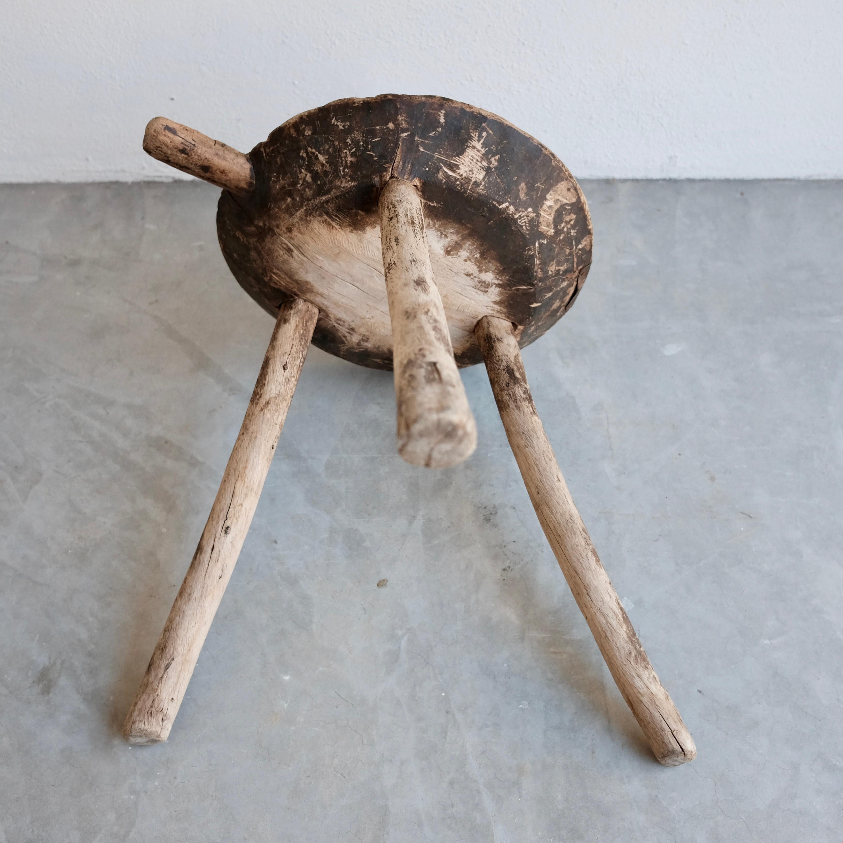 Mesquite Stool with Handle from Mexico 3