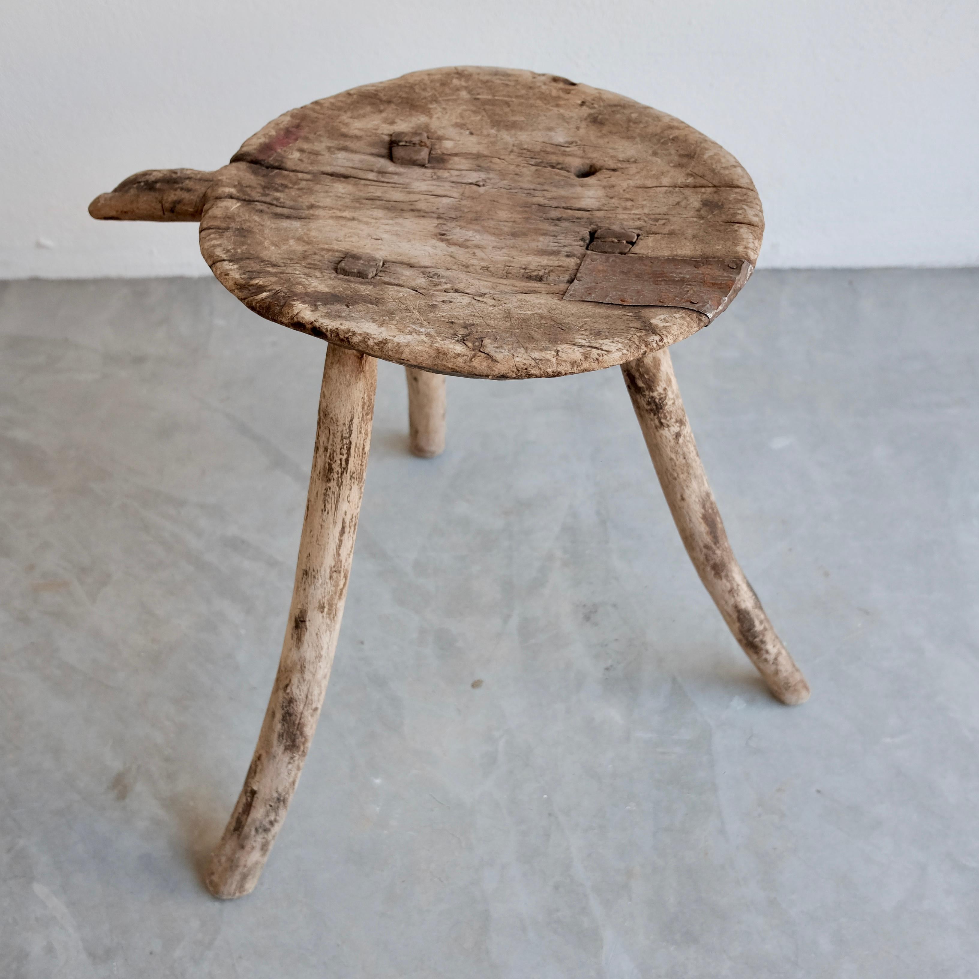 Mesquite Stool with Handle from Mexico 1