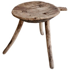 Mesquite Stool with Handle from Mexico