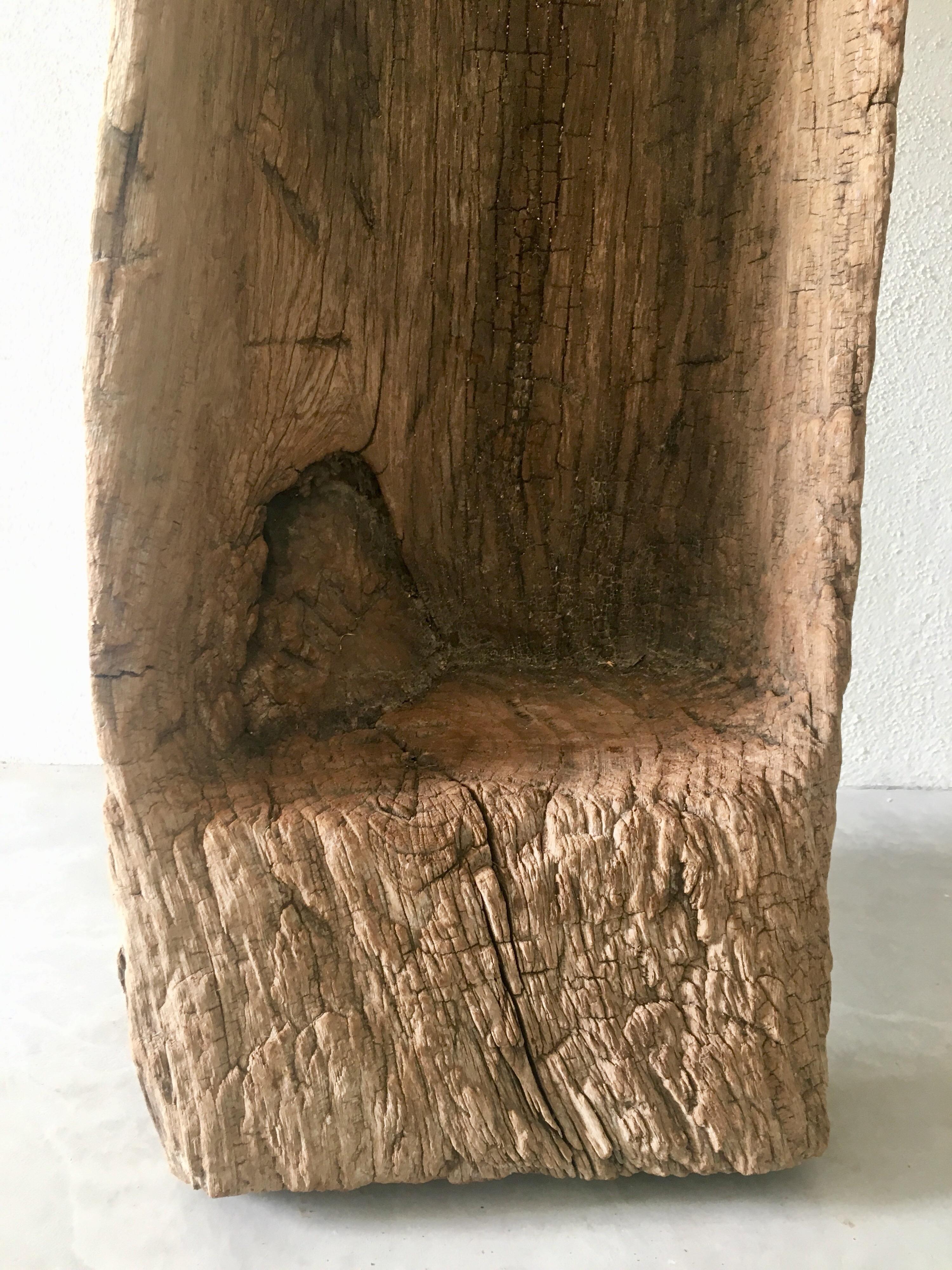 Antique mesquite trough from Guanajuato, Mexico. Found in the Sierra Gorda region. Hand-carved using an axe and chisel.