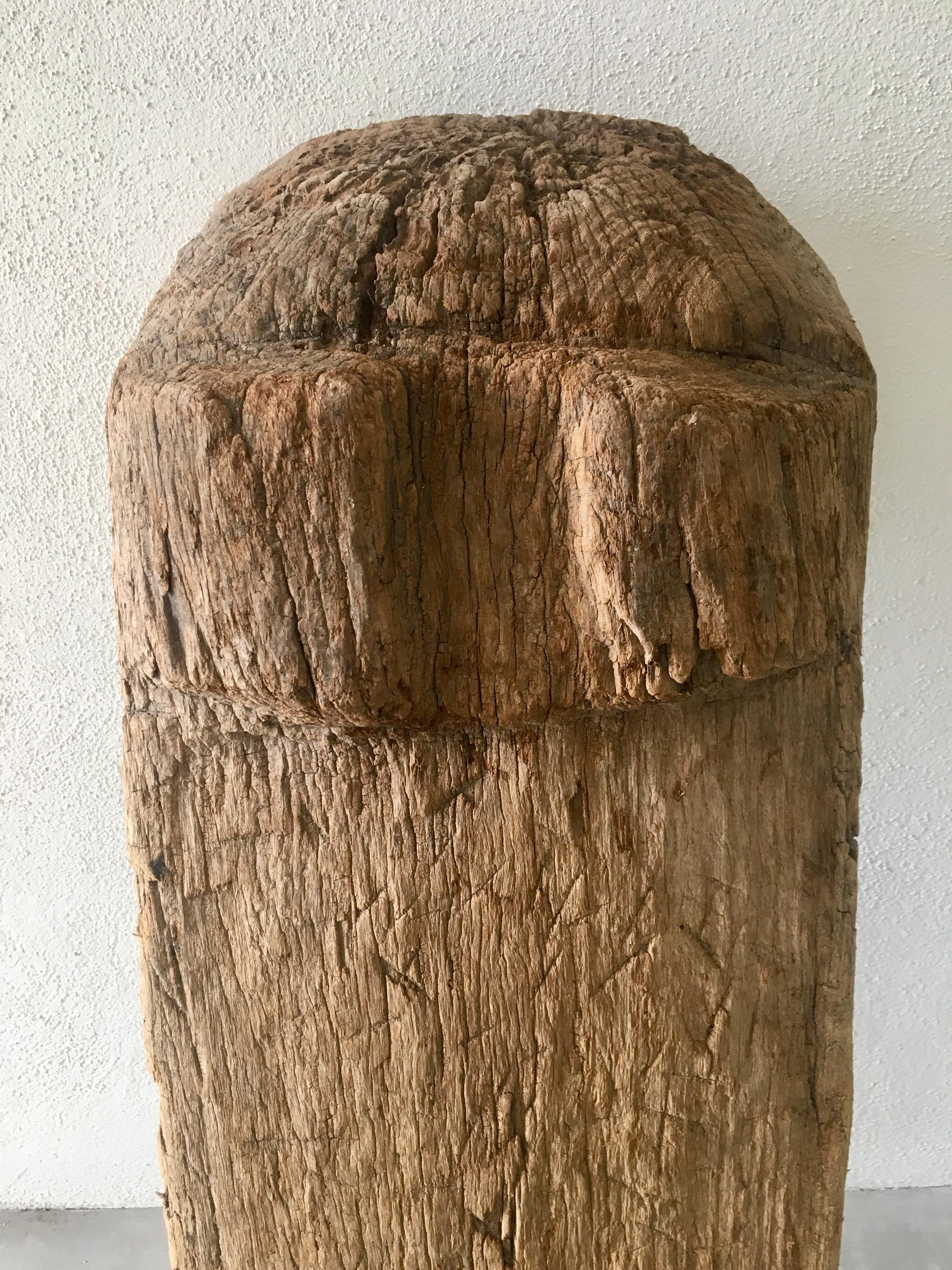 Hand-Carved Mesquite Trough from Mexico