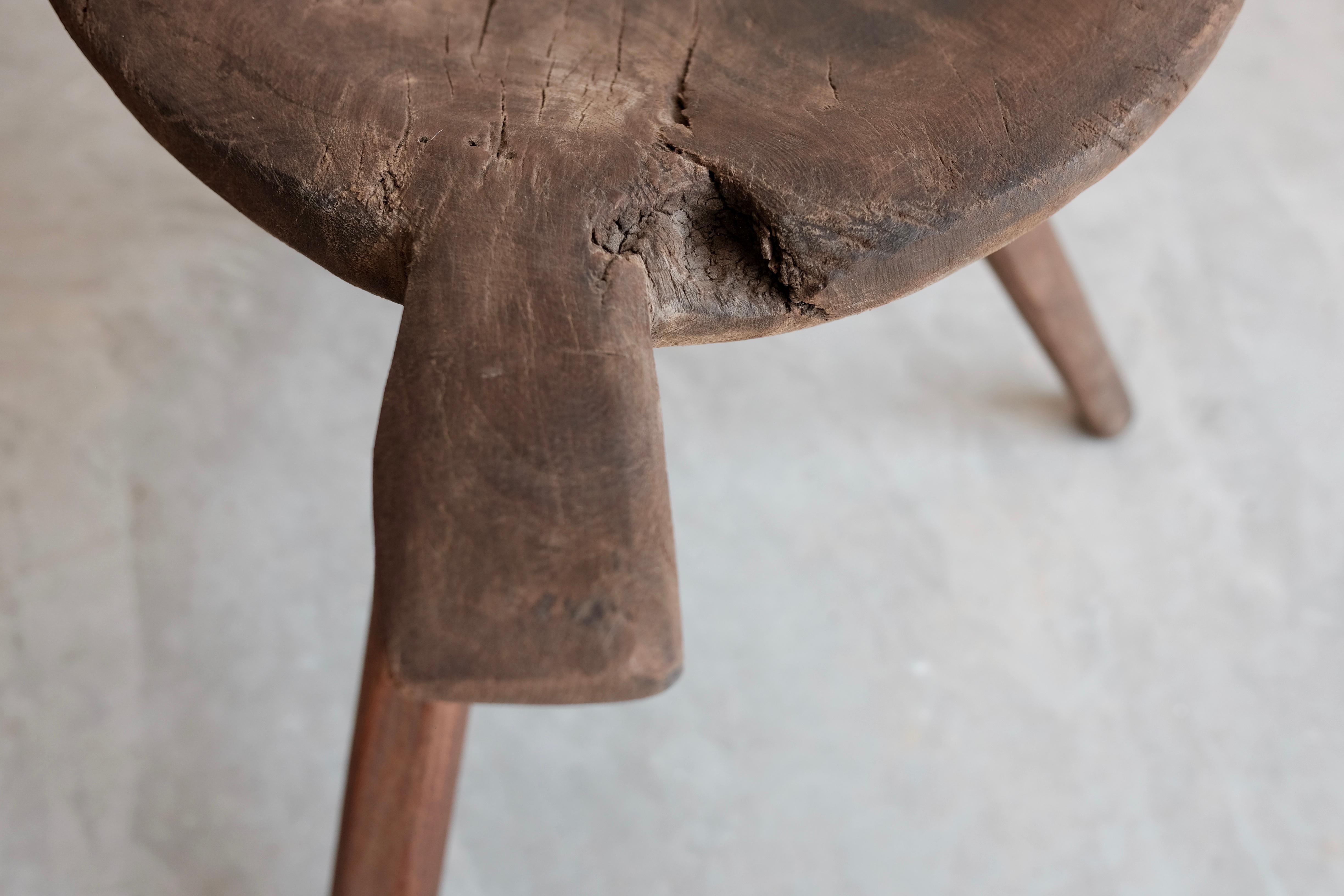 Mexican Mesquite Work Stool from Mexico