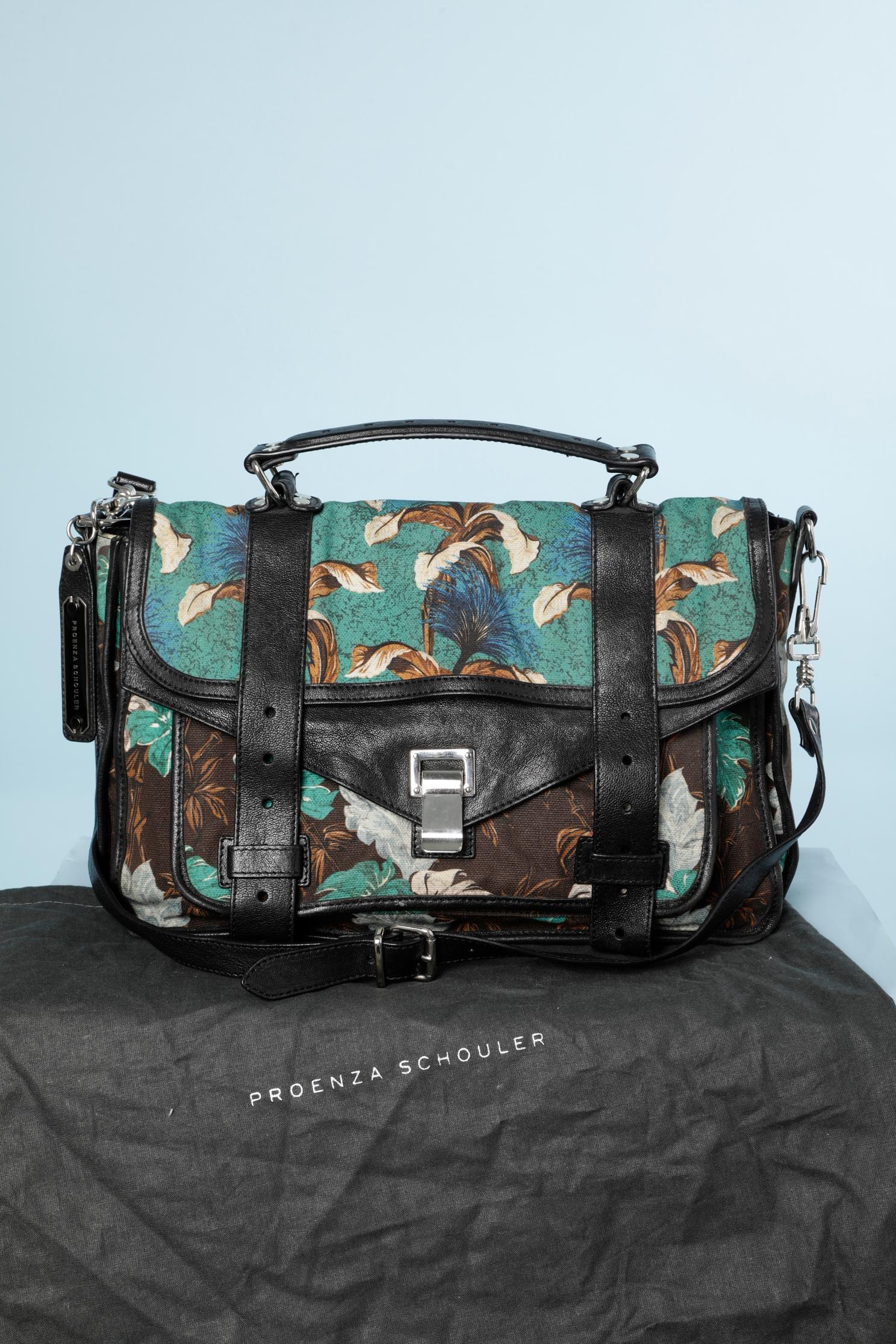 Black Messager bag in printed canevas and leatherProenza Schouler  For Sale