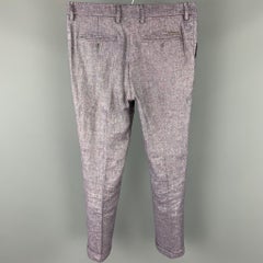 MESSAGERIE Size 32 Purple Heather Linen Blend Cuffed Dress Pants