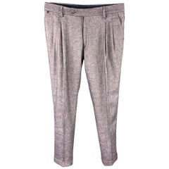 MESSAGERIE Size 32 Purple Heather Linen Blend Cuffed Dress Pants