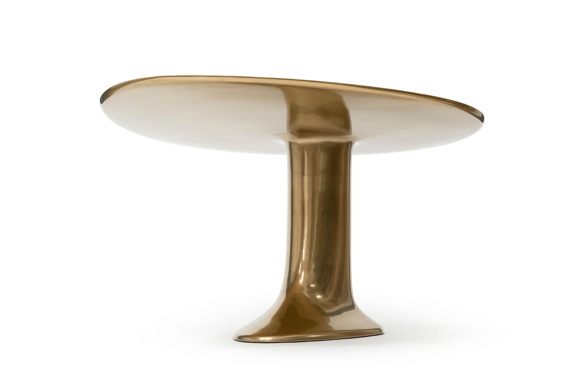 Modern Messier 104, 21st Century Sculptured Oval Bronzed Dining Table For Sale