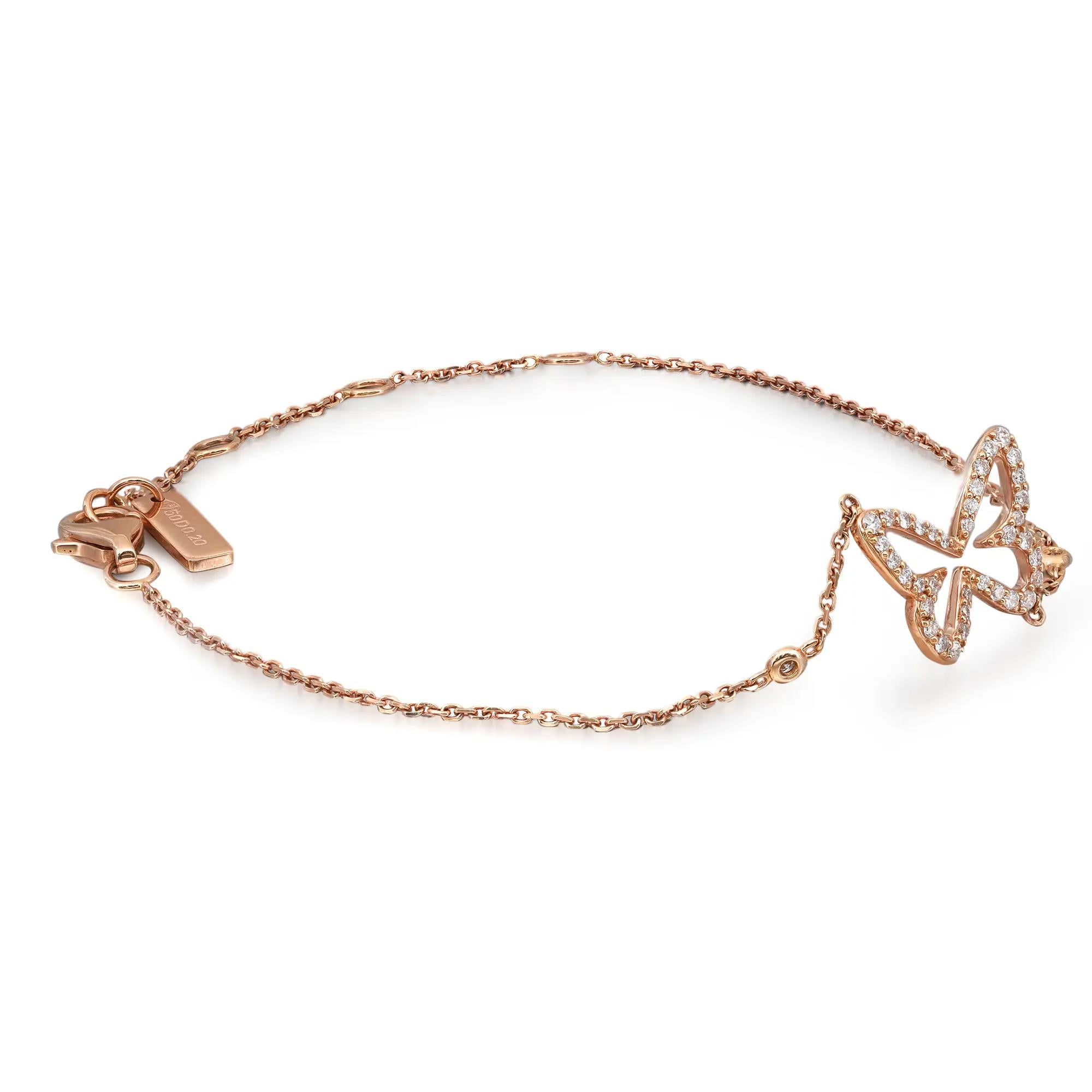 Messika 0,20Cttw Schmetterling Ajoure Taille Diamant-Kette Armband 18K Roségold (Moderne)