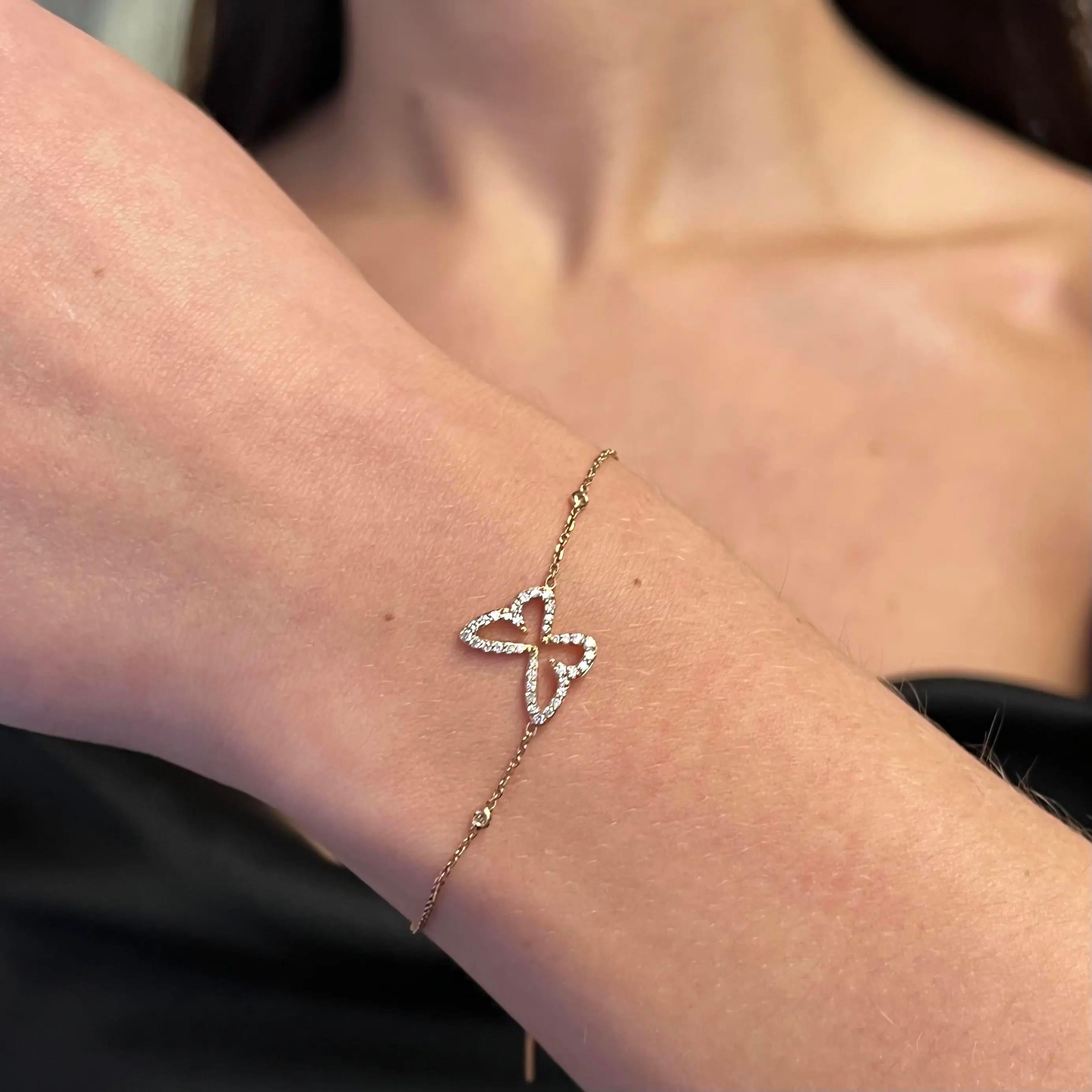 Messika 0,20Cttw Schmetterling Ajoure Taille Diamant-Kette Armband 18K Roségold (Rundschliff)