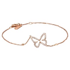 Messika 0.20Cttw Butterfly Ajoure Taille Diamond Chain Bracelet 18K Rose Gold 