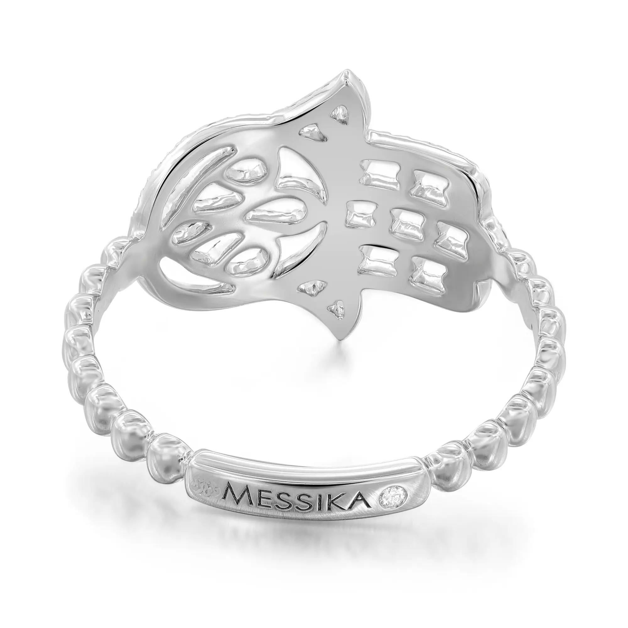 Taille ronde Messika Bague Faith en or blanc 18 carats avec diamant 0,24 carat, taille 53 US 6,25 en vente