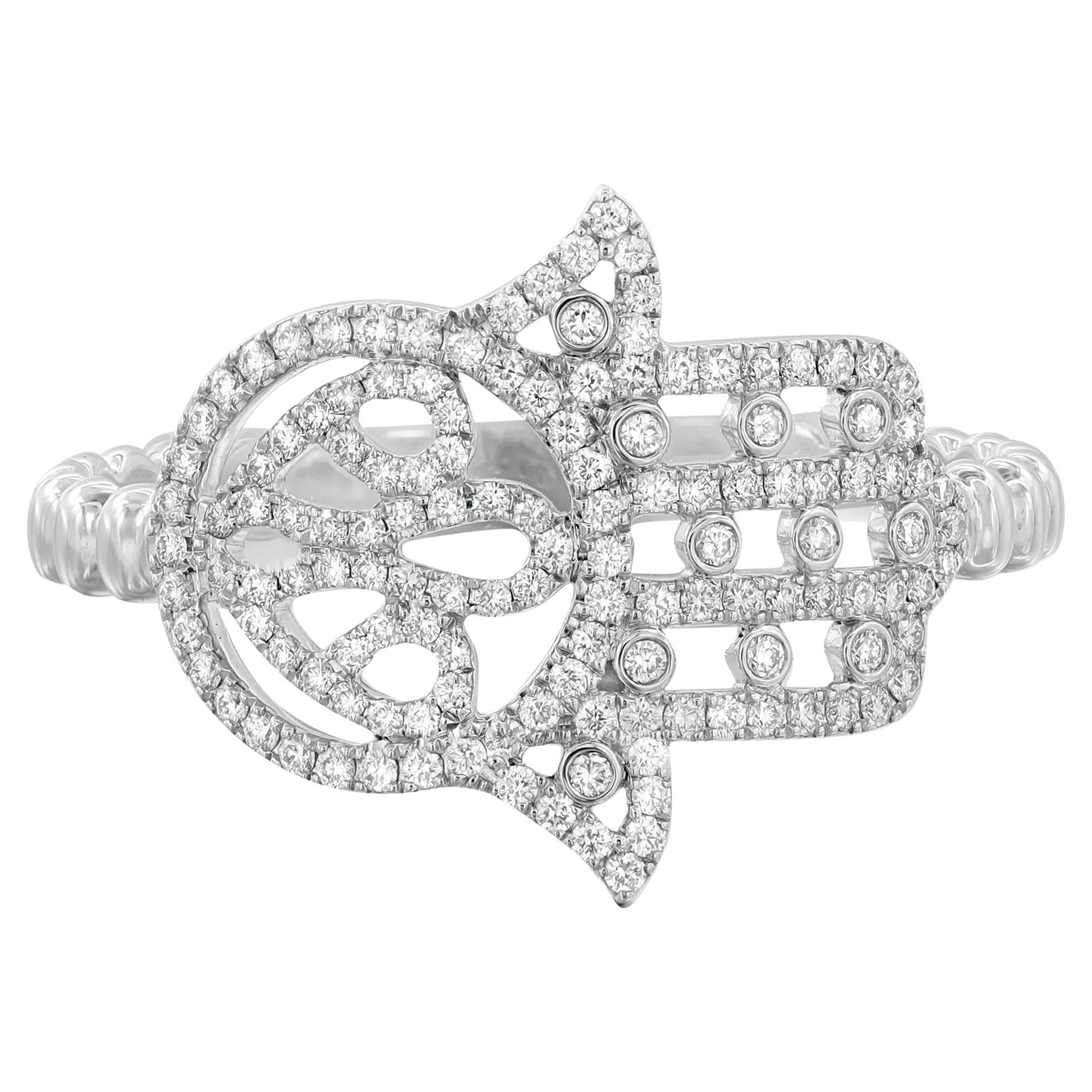 Messika 0.24Cttw Faith Diamond Ring 18K White Gold Size 53 US 6.25 For Sale