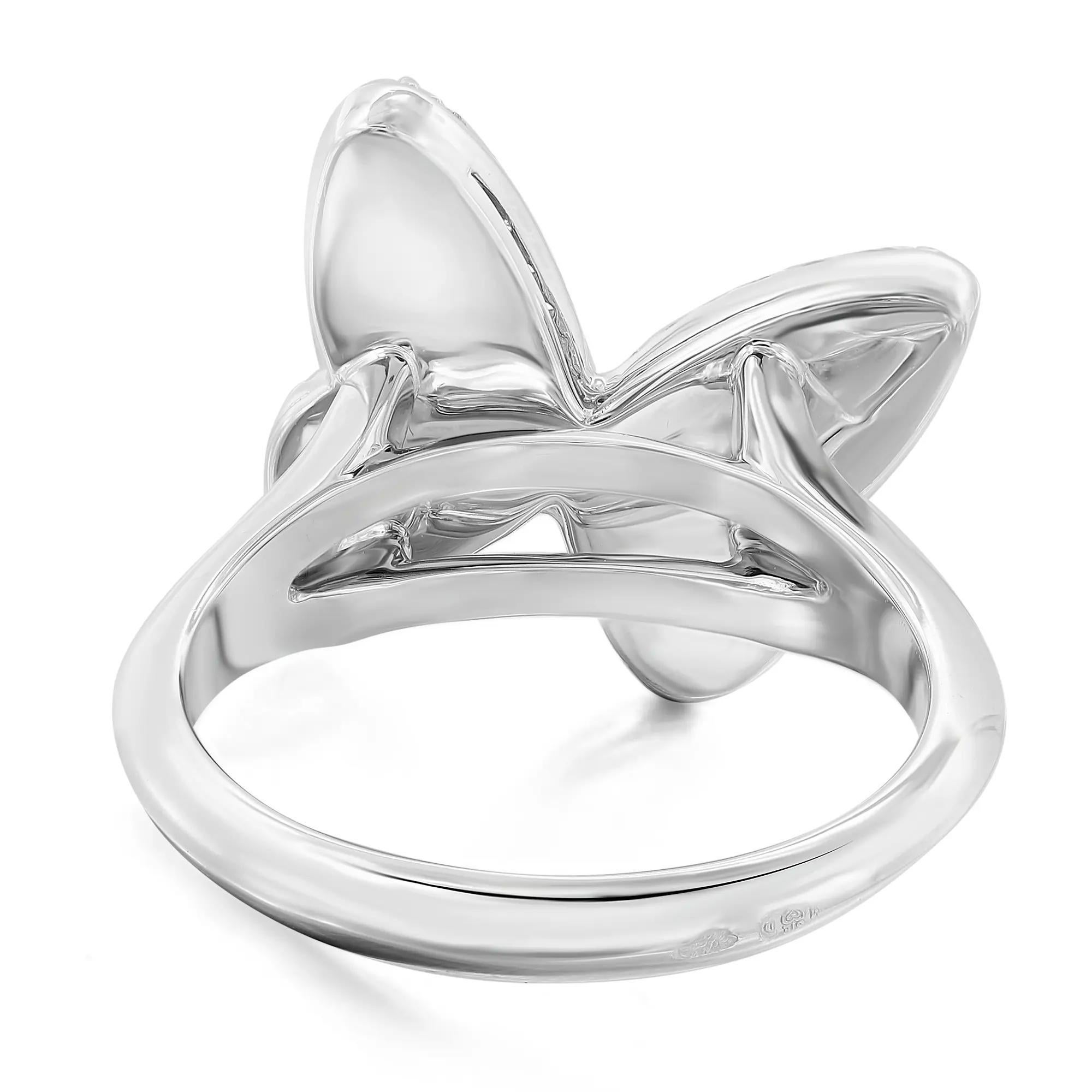 Messika 0,27Cttw Plakette Schmetterling Diamant-Ring 18K Weißgold Größe 51 US 5,75 (Moderne) im Angebot