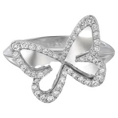 Messika 0.27Cttw Plaque Butterfly Diamond Ring 18K White Gold Size 51 US 5.75