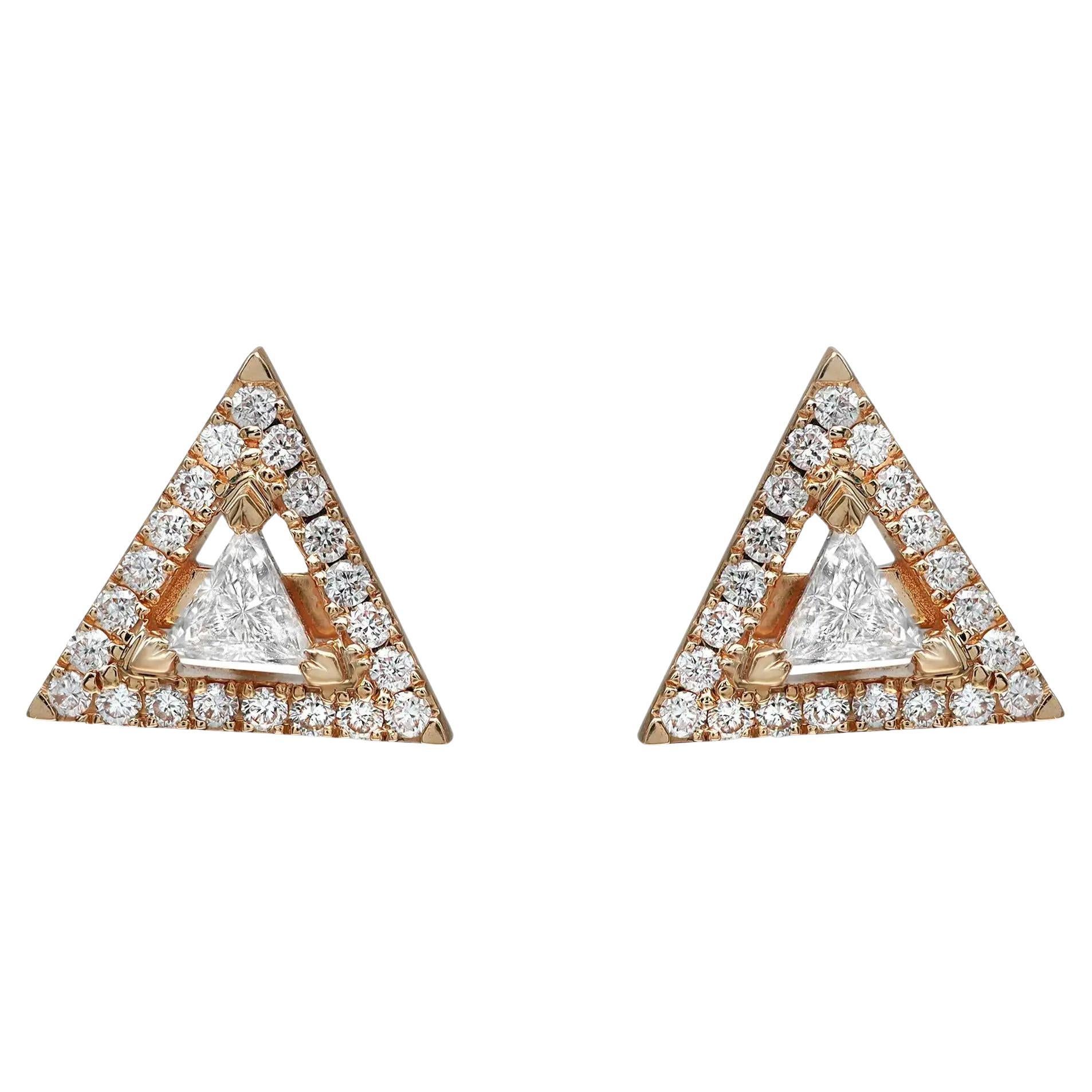 Messika 0.27Cttw Thea Diamond Stud Earrings 18K Rose Gold 