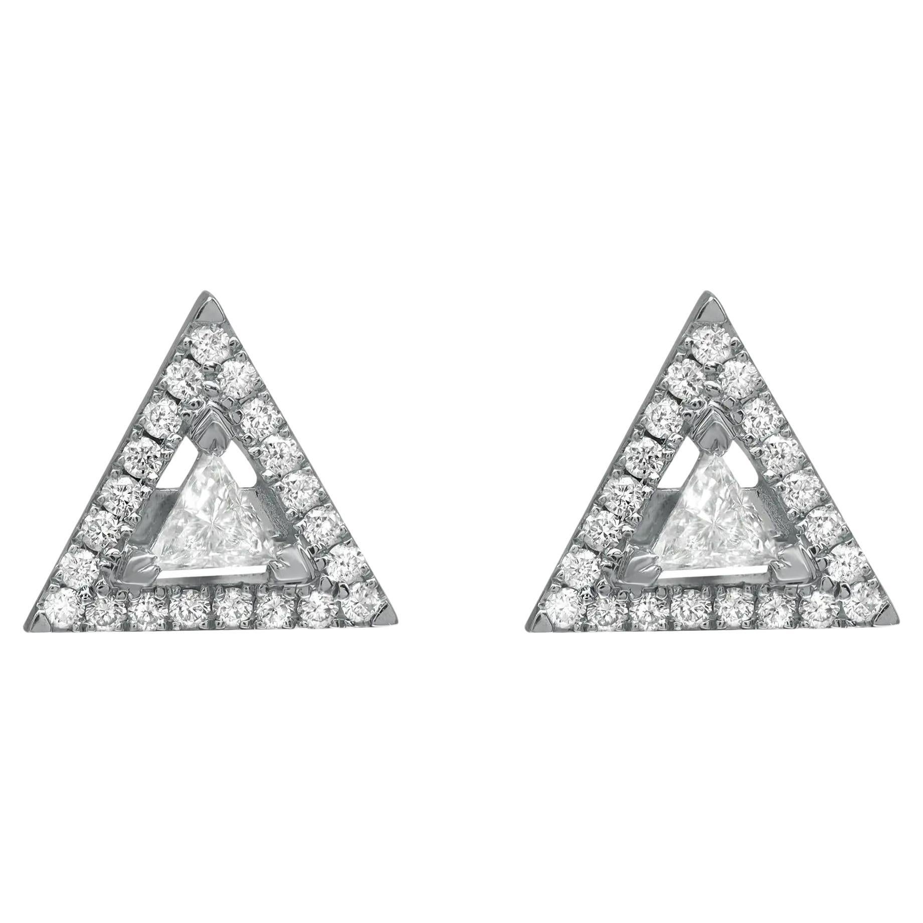 Messika 0.30Cttw Thea Diamond Stud Earrings 18K White Gold  For Sale