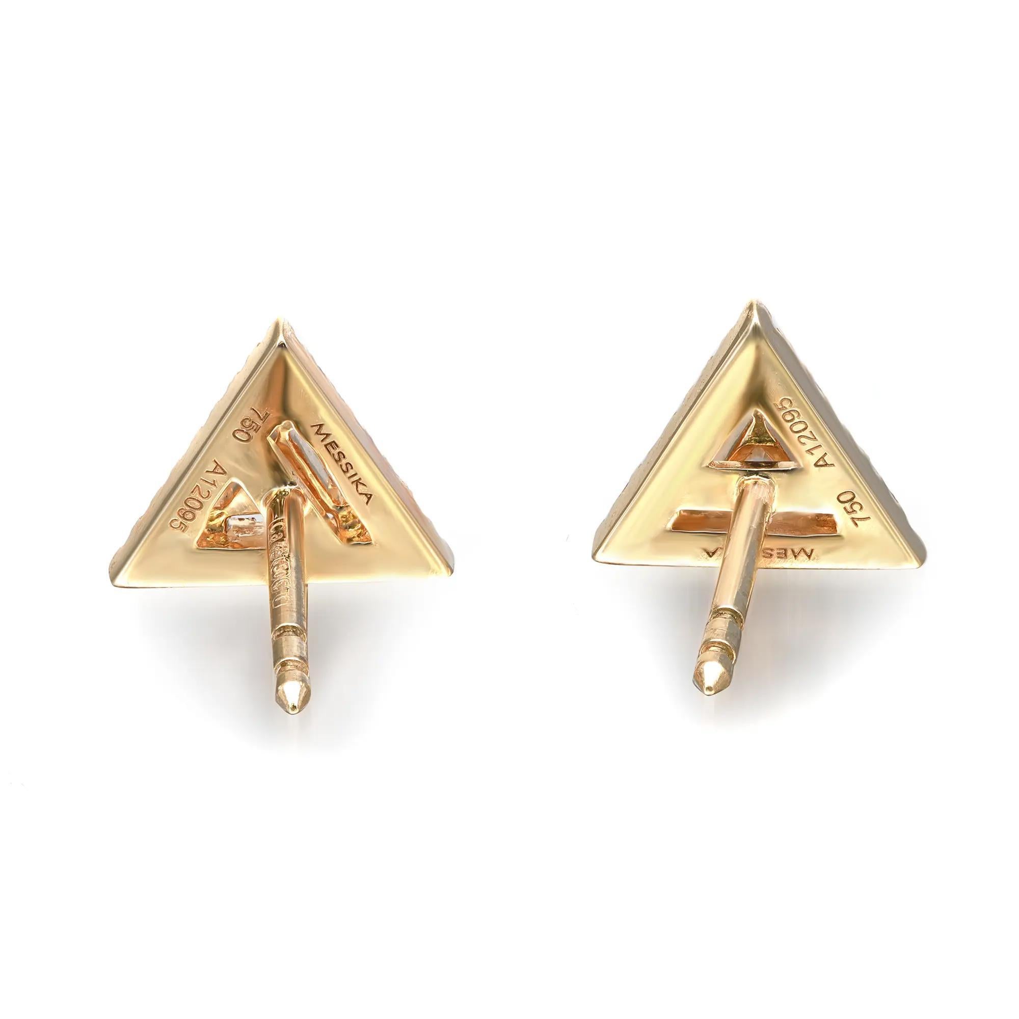 Modern Messika 0.32Cttw Thea Diamond Stud Earrings 18K Yellow Gold  For Sale