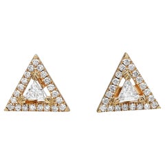 Messika 0.32Cttw Thea Diamond Stud Earrings 18K Yellow Gold 