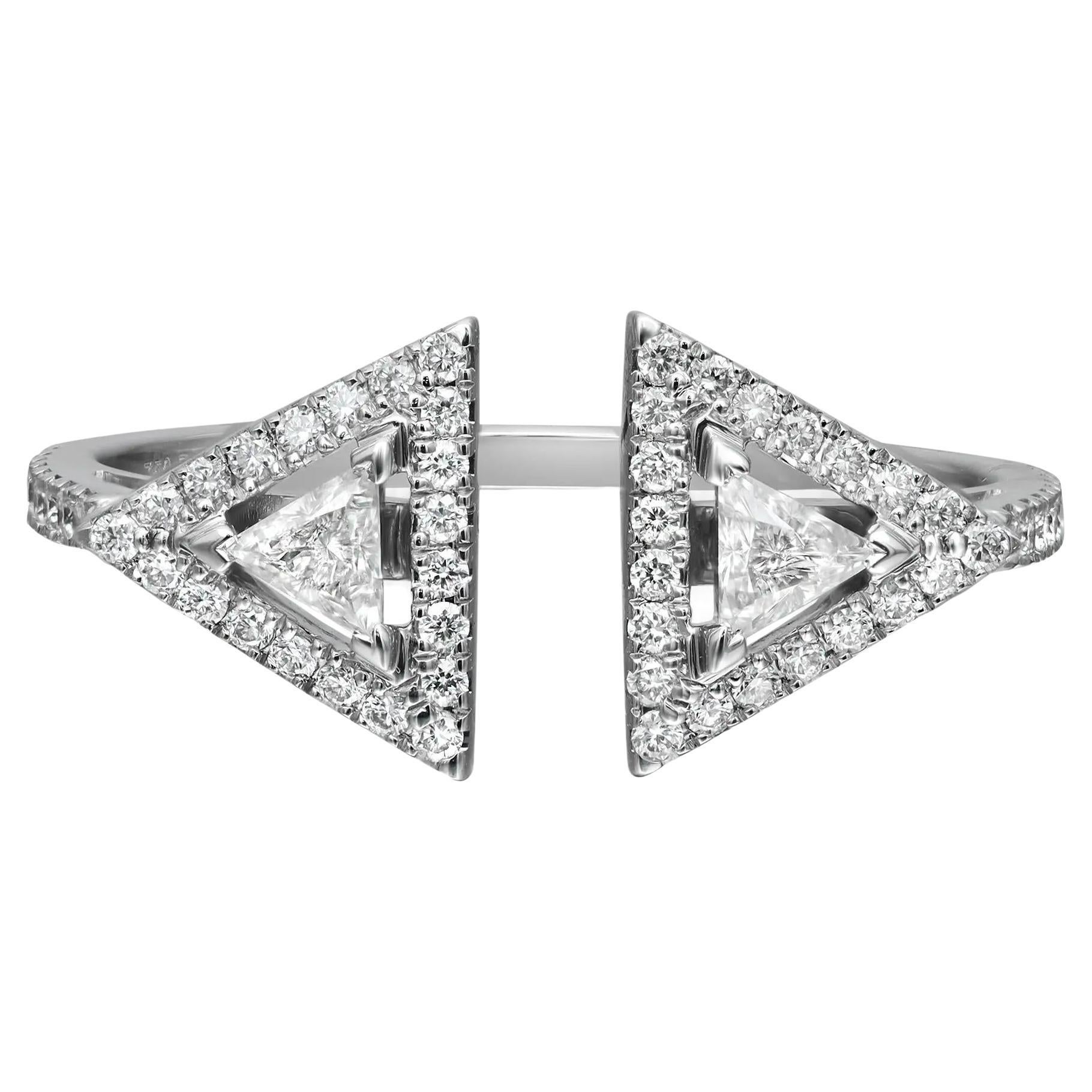 Messika 0.34Cttw Thea Diamond Ring 18K White Gold Size 52 US 6.25 For Sale