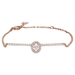 Messika 0,36 Gesamtkaratgewicht Glam'Azone Diamantkette Armband 18K Roségold 7,5 Zoll