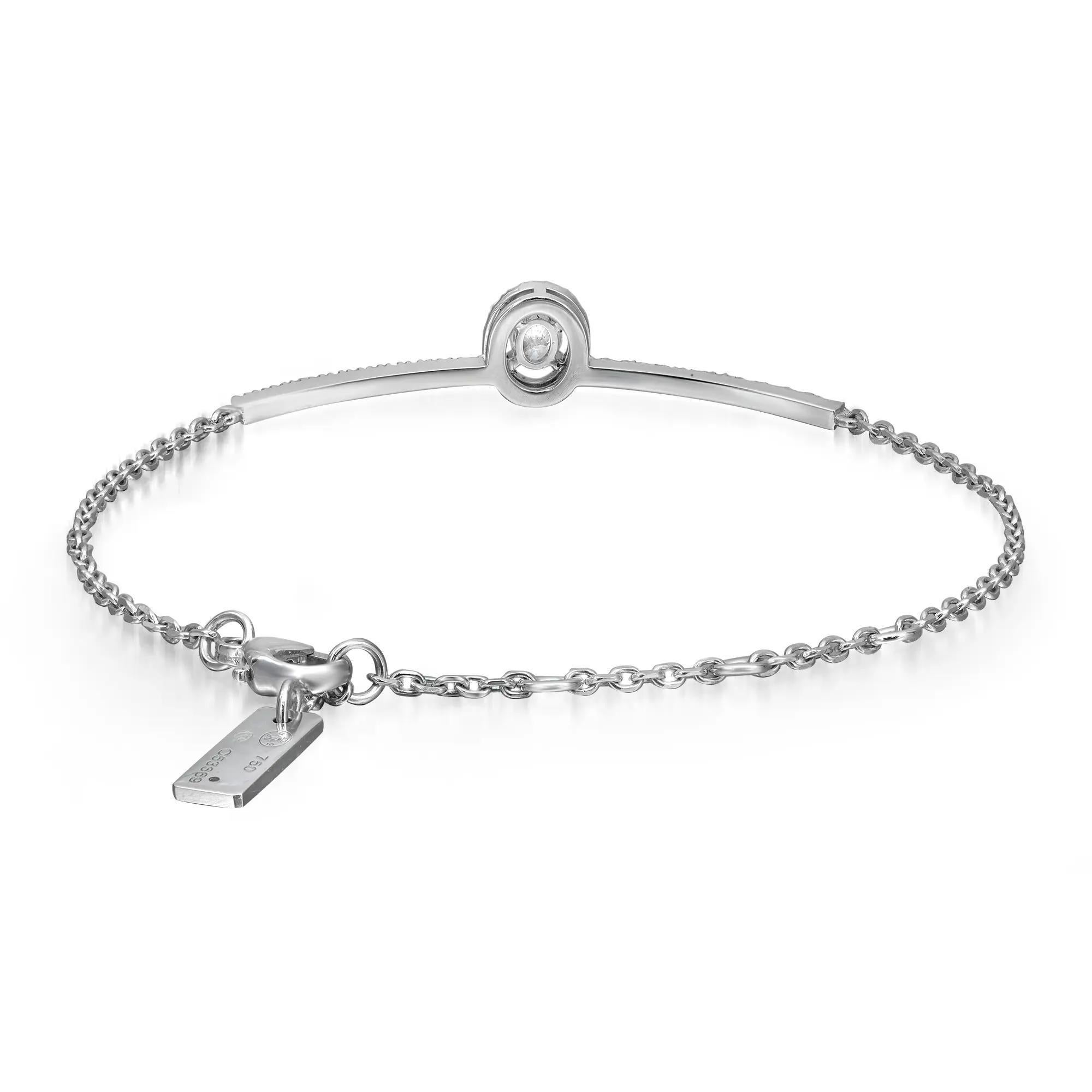 Messika 0.36Cttw Glam'Azone Diamant-Kettenarmband 18K Weißgold (Moderne) im Angebot