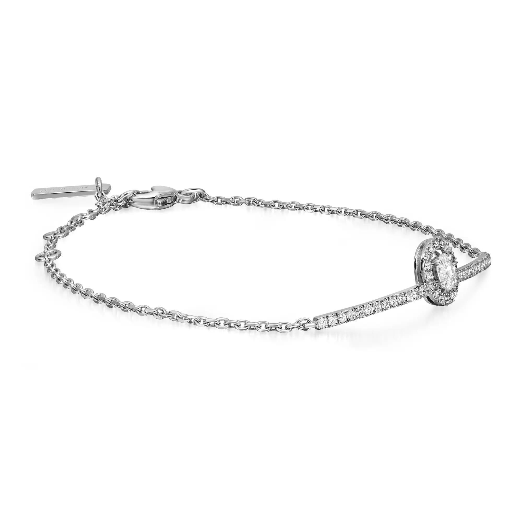 Messika 0.36Cttw Glam'Azone Diamant-Kettenarmband 18K Weißgold (Rundschliff) im Angebot