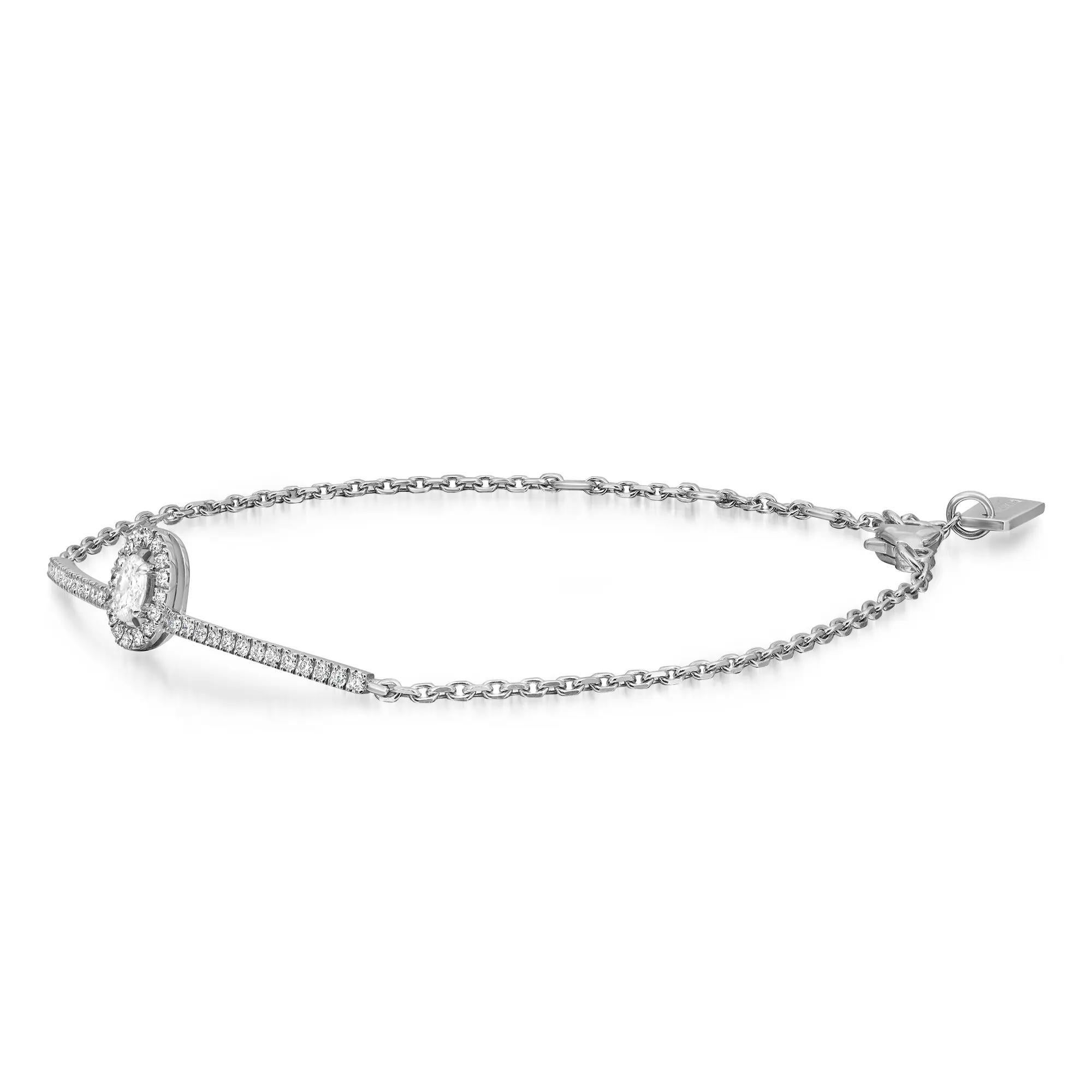 Messika 0.36Cttw Glam'Azone Diamant-Kettenarmband 18K Weißgold im Zustand „Neu“ im Angebot in New York, NY