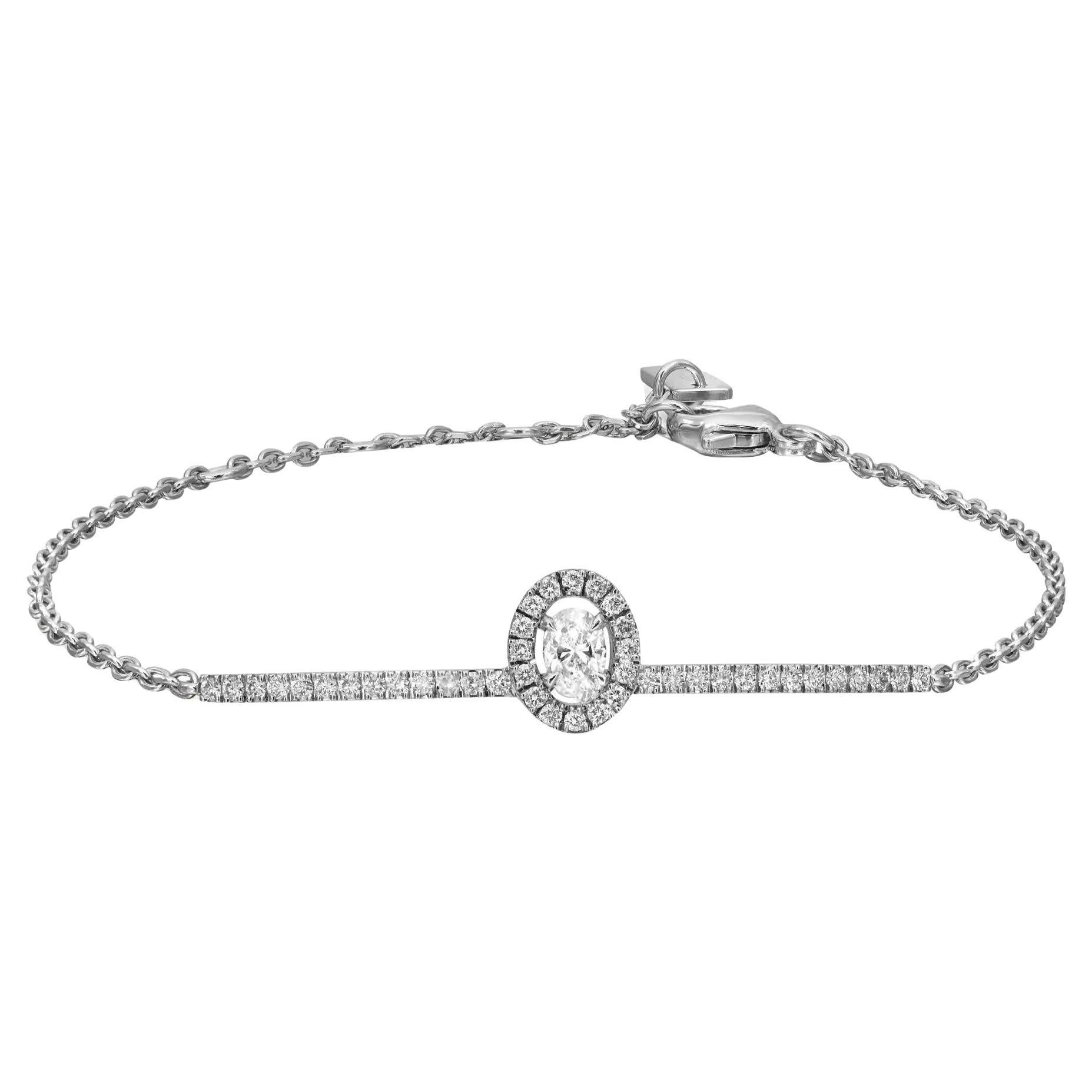 Messika 0.36Cttw Glam'Azone Diamant-Kettenarmband 18K Weißgold im Angebot